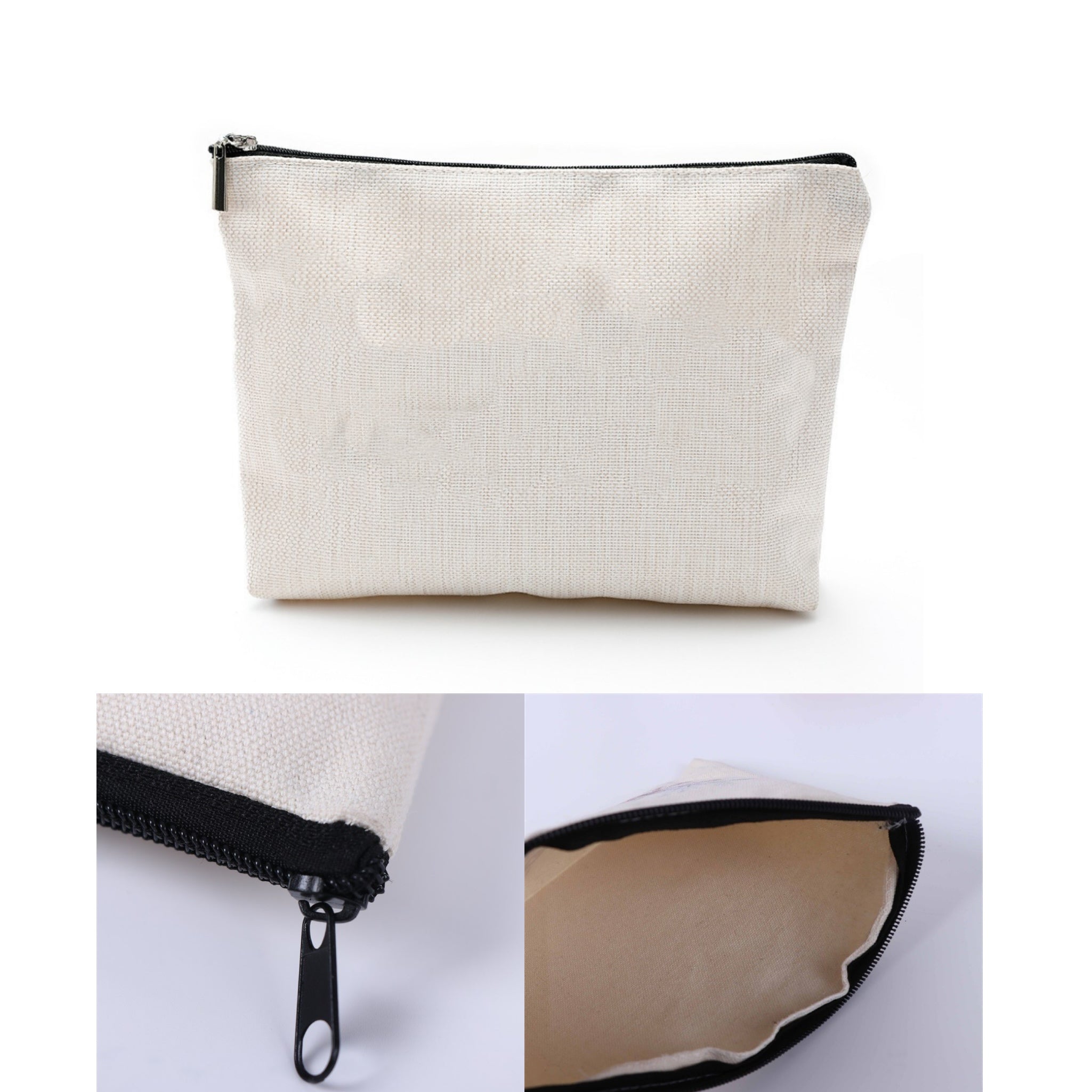 Linen Waterproof Makeup Bag