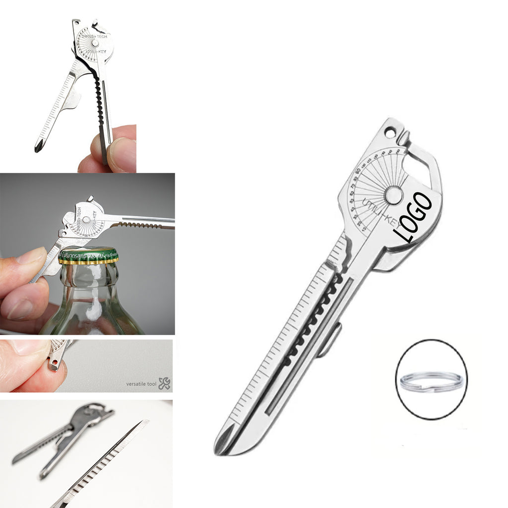 Tool Set Small Knife Bottle Opener Eight in One Keychain