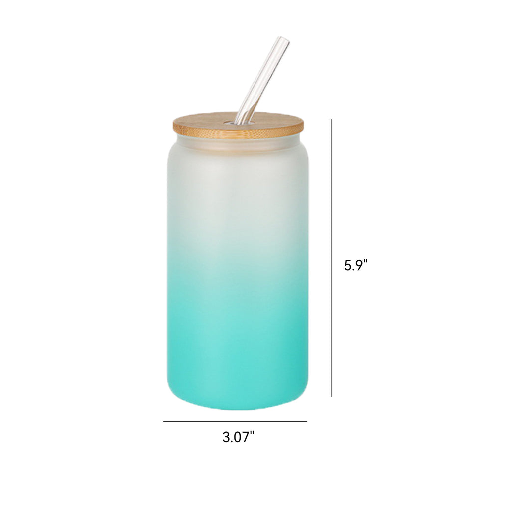 Frosted Glass Cup with Bamboo Lid