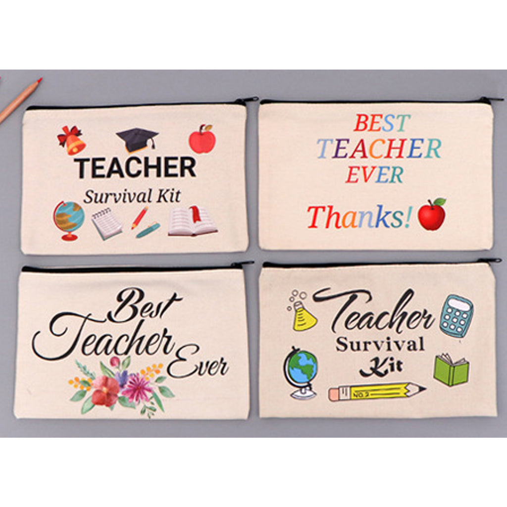 Multipurpose Canvas Color Zippered Pencil Case