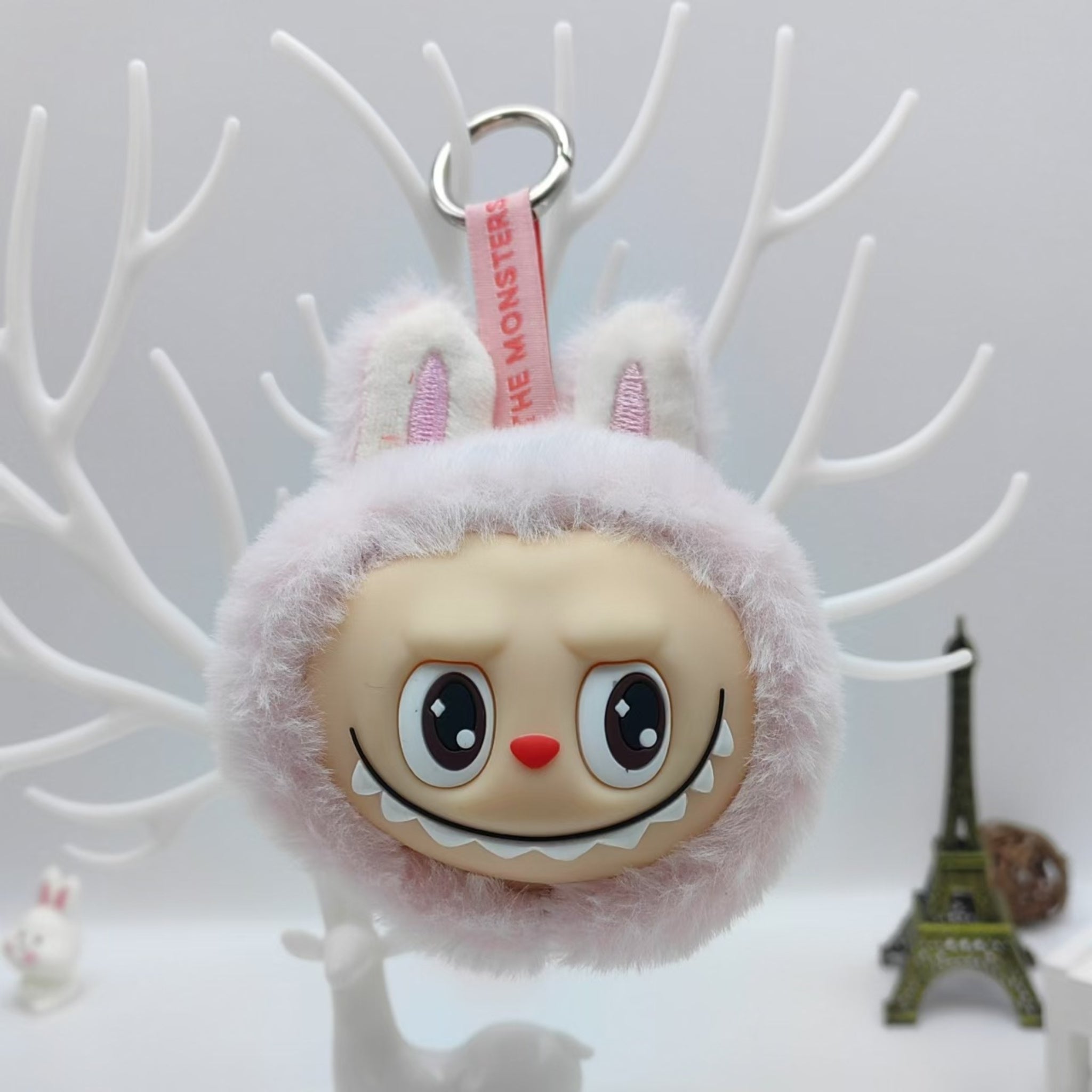 Vinyl Face Labubu Plush Keychain Bubble Rabbit Charm