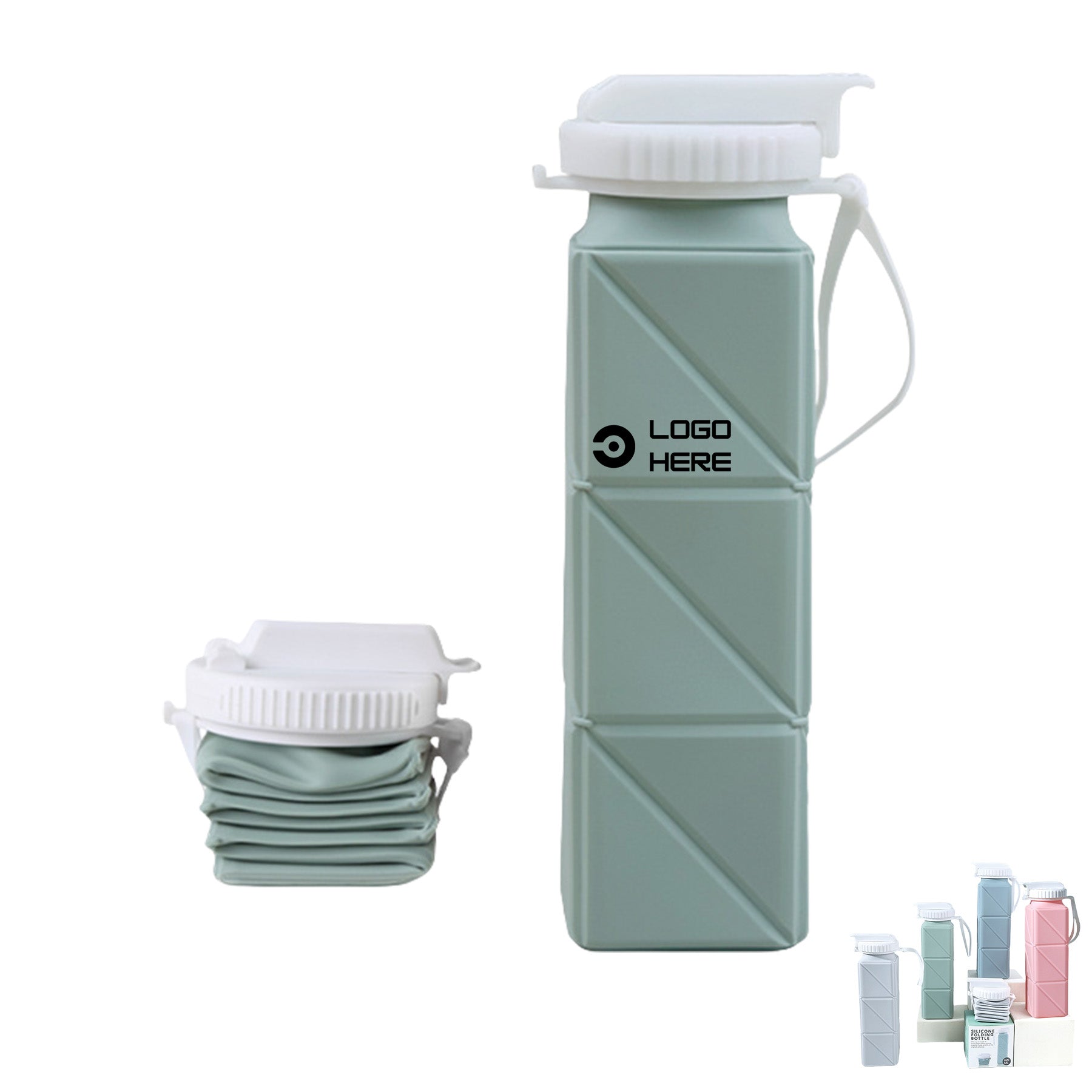 21Oz Silicone Foldable Water Bottle