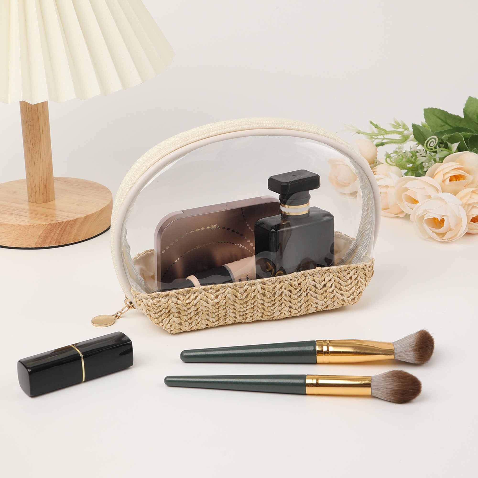 Transparent Hard Shell Cosmetics Case Bag