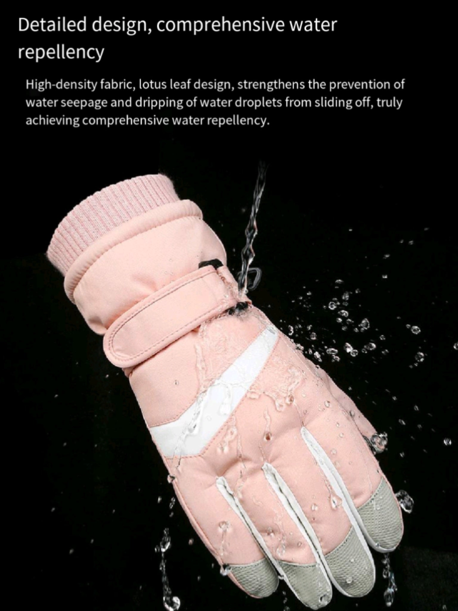 Ski Gloves Ten Finger Touchscreen Grip Tech Cashmere Lined