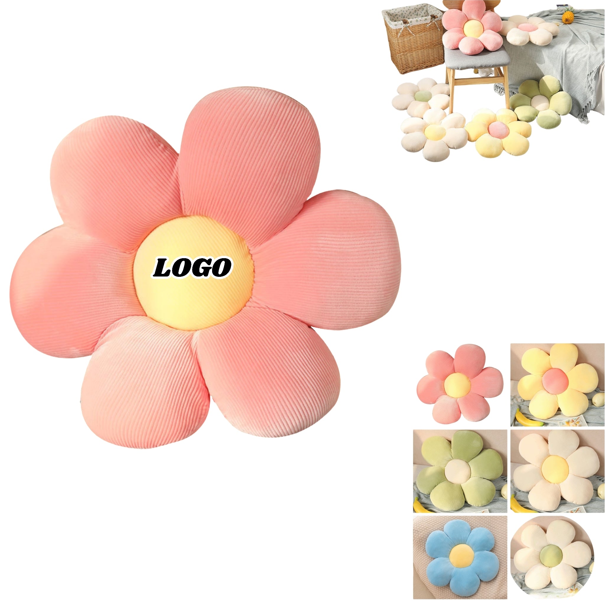 Sunflower Floor Cushion Memory Foam Washable Seat Pad