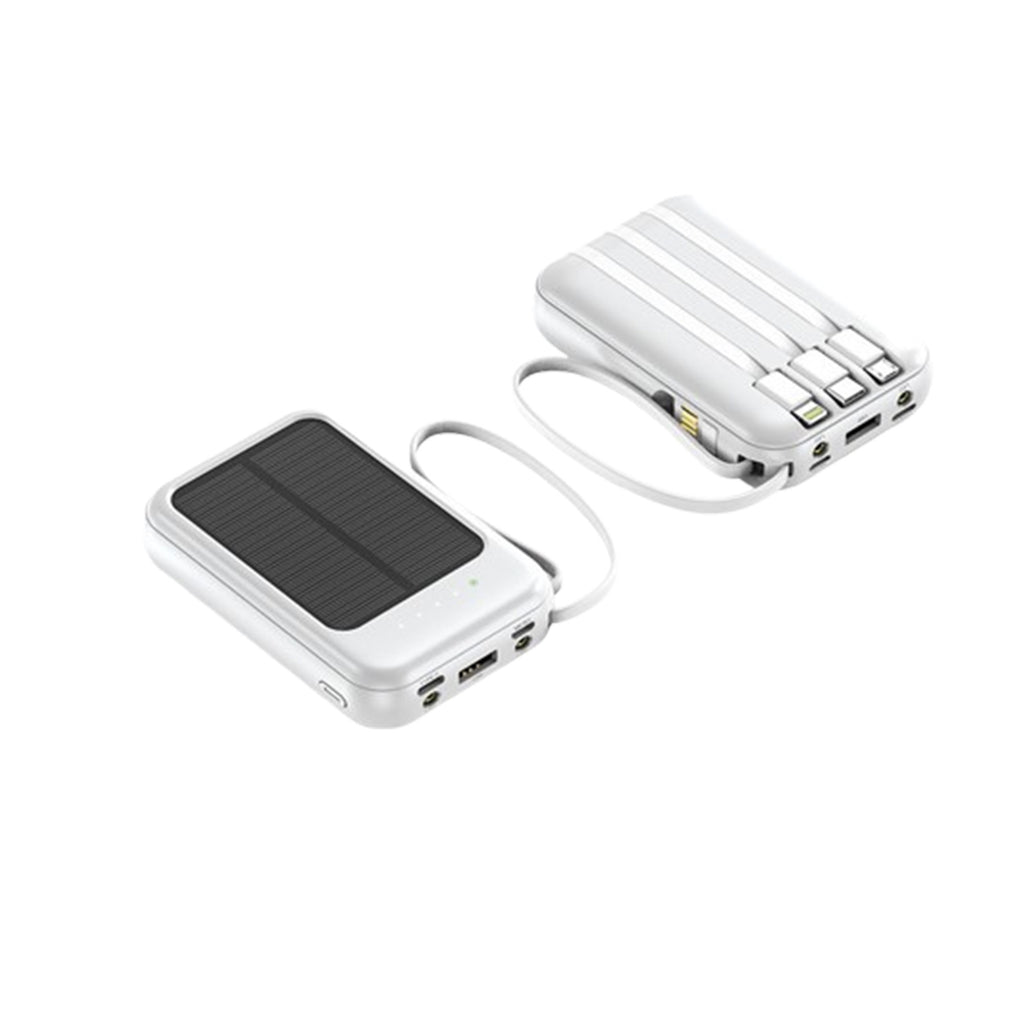 20000Mah Solar Charger Power Bank Built-In Cables