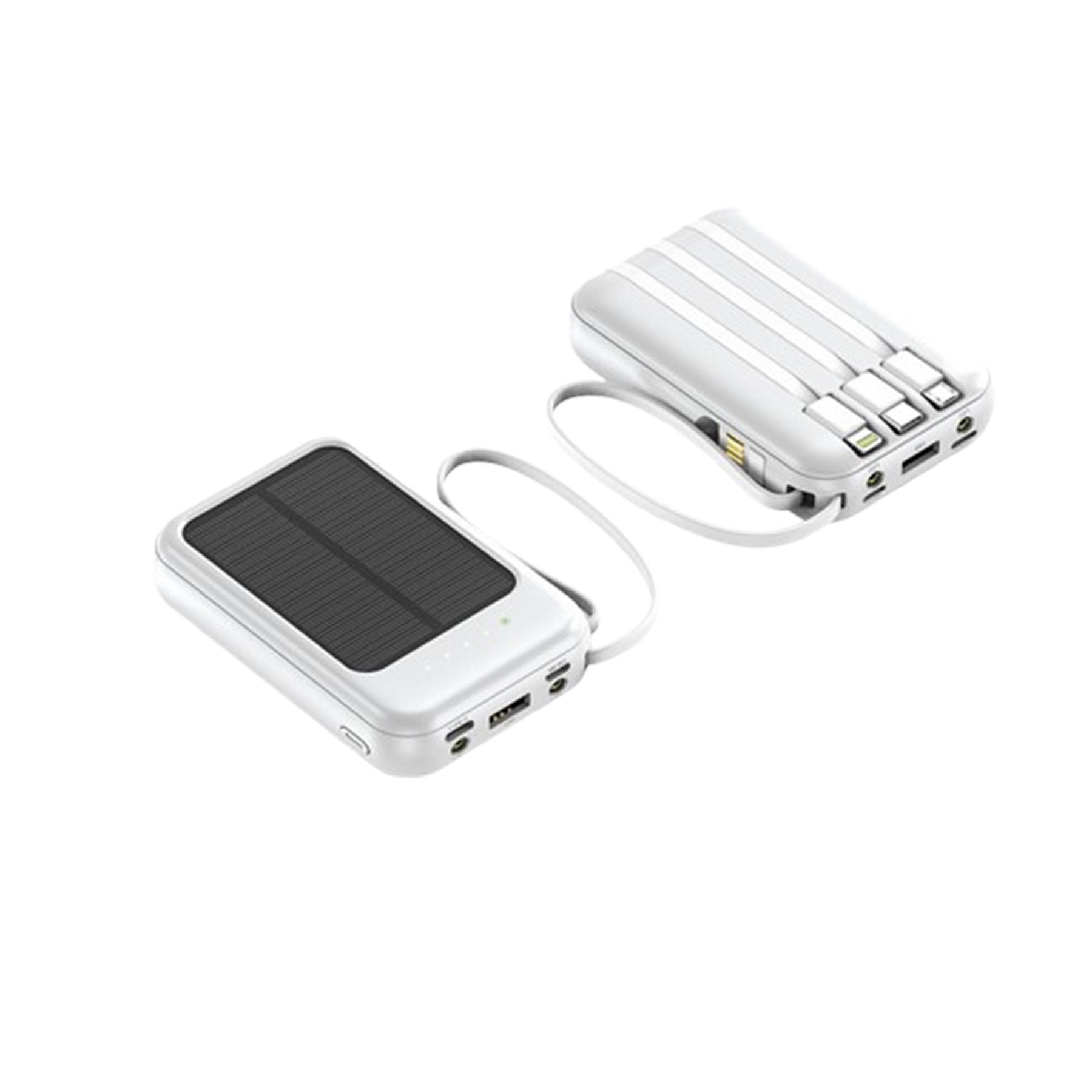 20000Mah Solar Charger Power Bank Built-In Cables