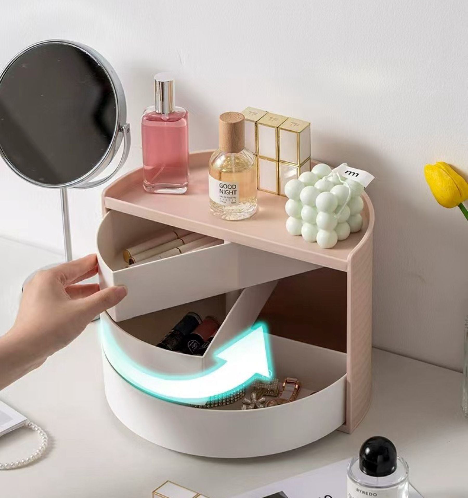 Rotatable Multi-functional Cosmetic Storage Box