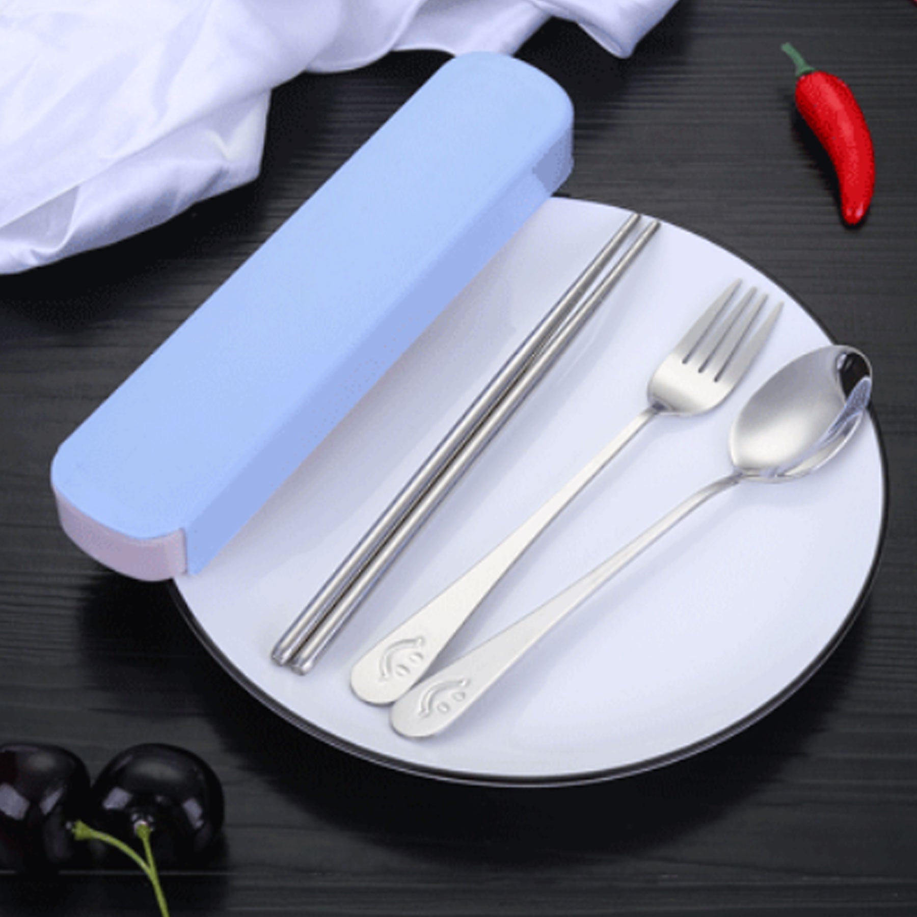 Stainless Steel Portable Cutlery Smile Face