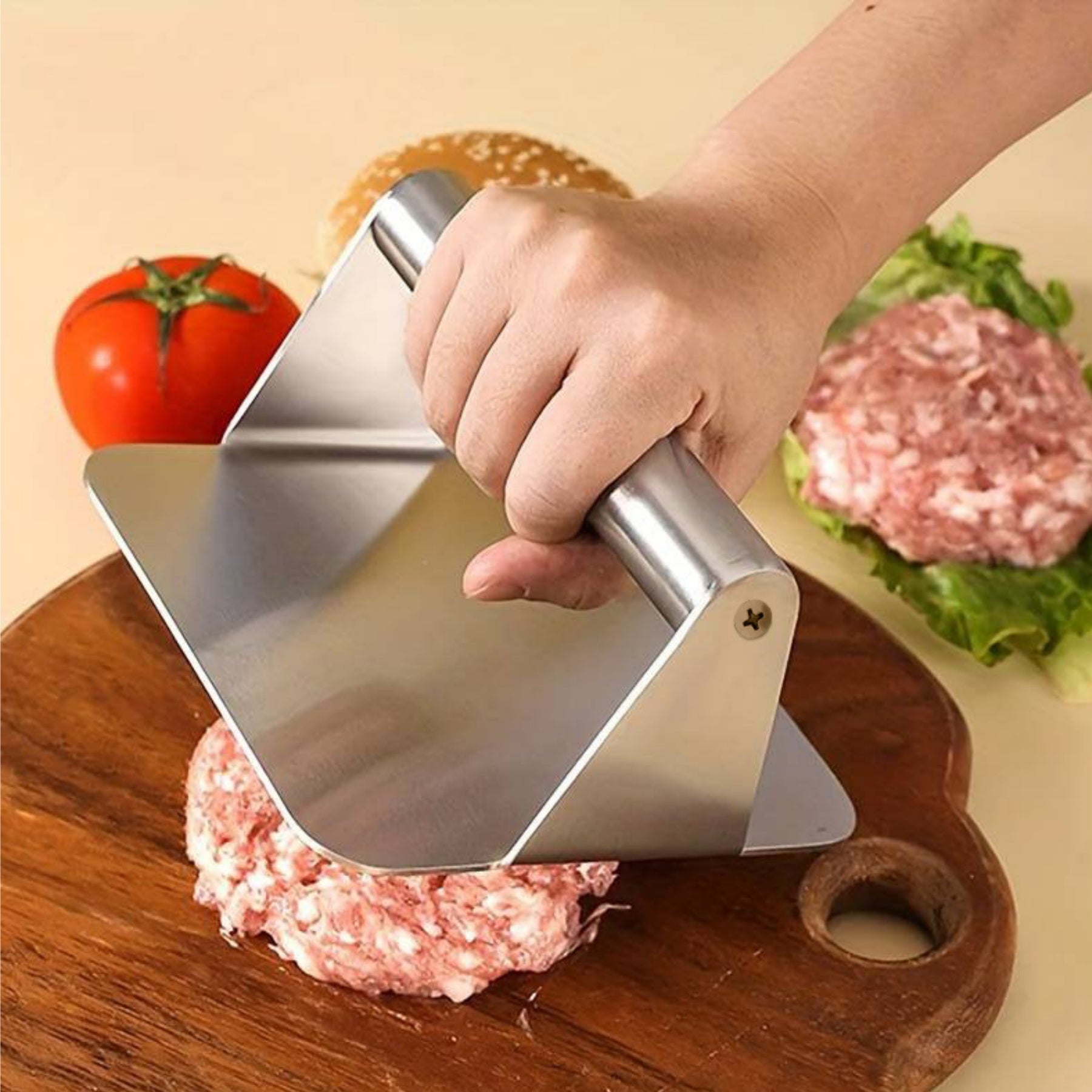 Stainless Steel Meat Press