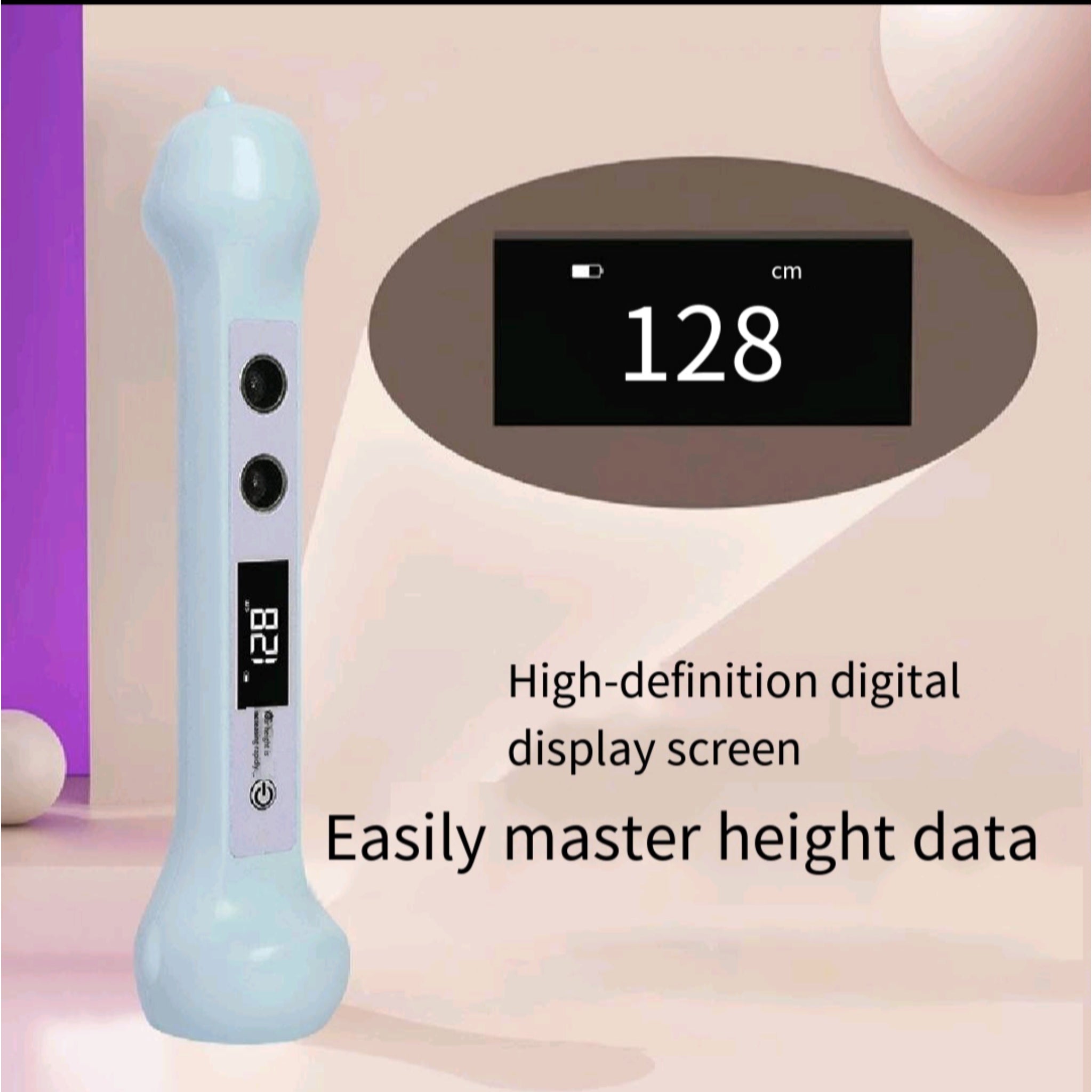 Rechargeable Ultrasonic Height Measure With HD Display