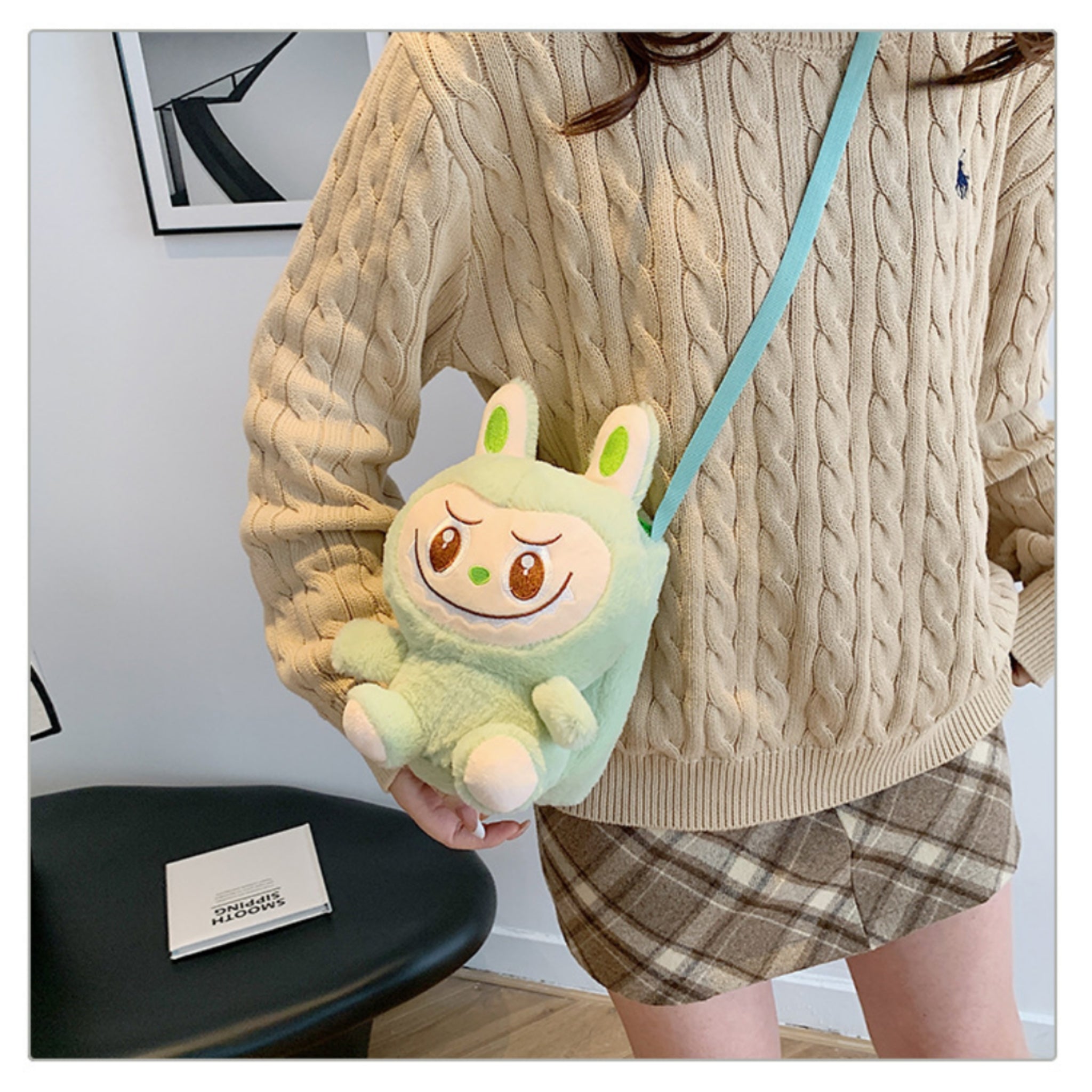 Labubu Plush Backpack Girls Bubble Rabbit Crossbody Gift
