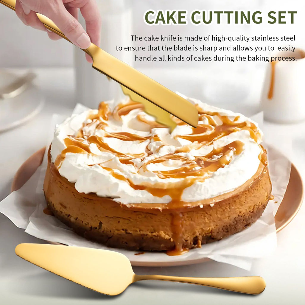 Stainless Steel Cake Server and Spatula Cutlery Set