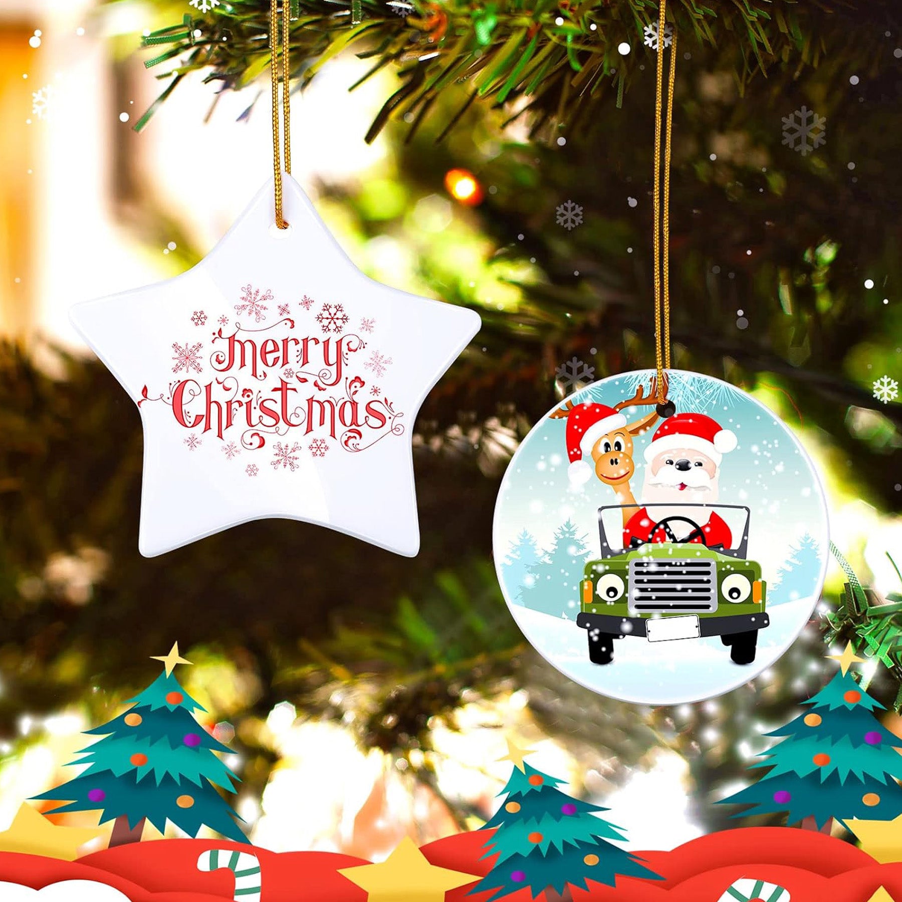Ceramic Christmas Ornament Pendant