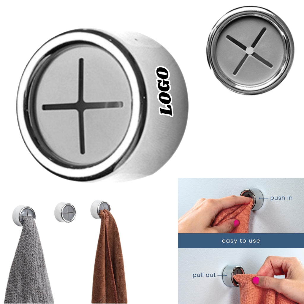 Round Adhesive Push Towel Hooks