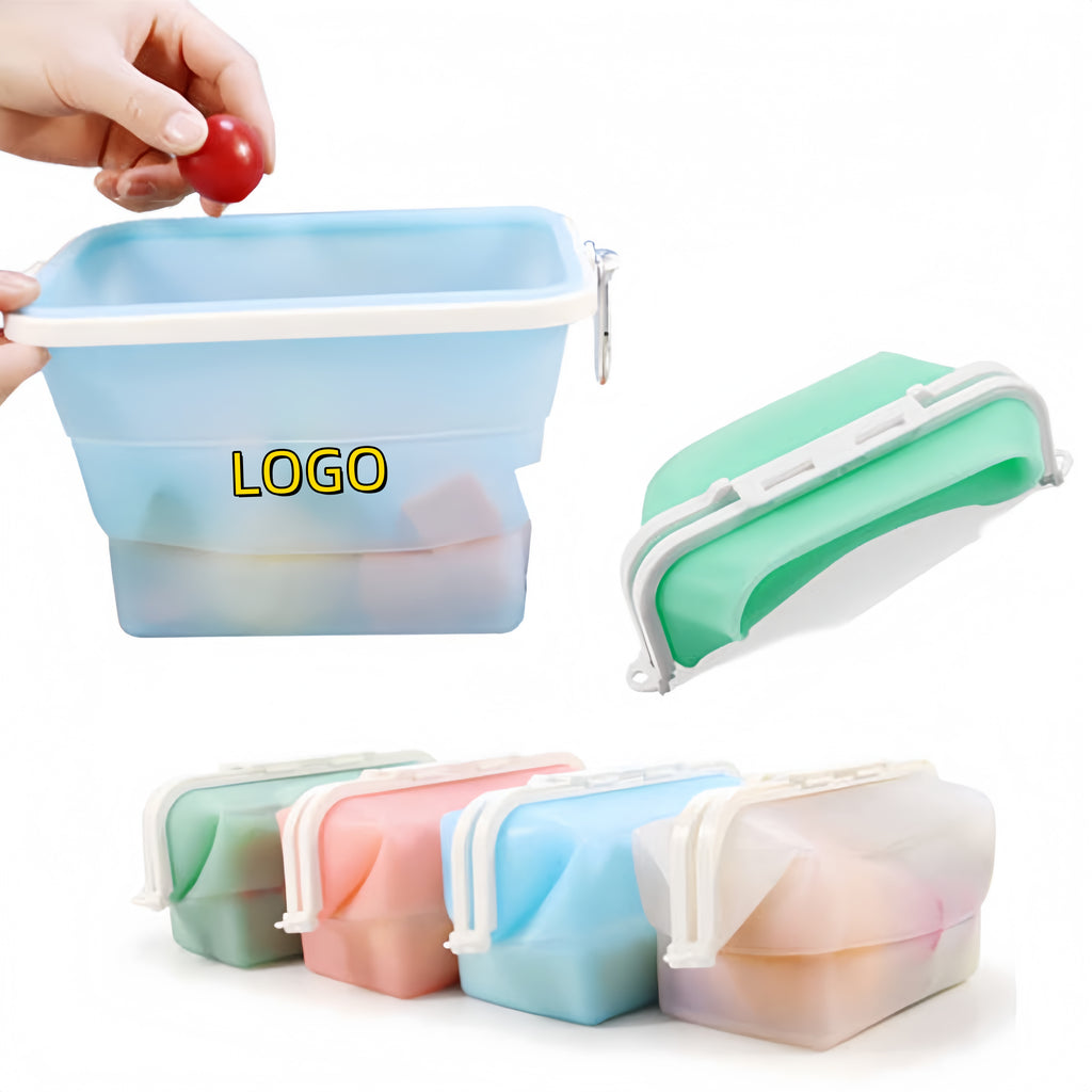 Reusable Collapsible Silicone Fruit Box Refrigerator Silicone Food Storage Containers Bag