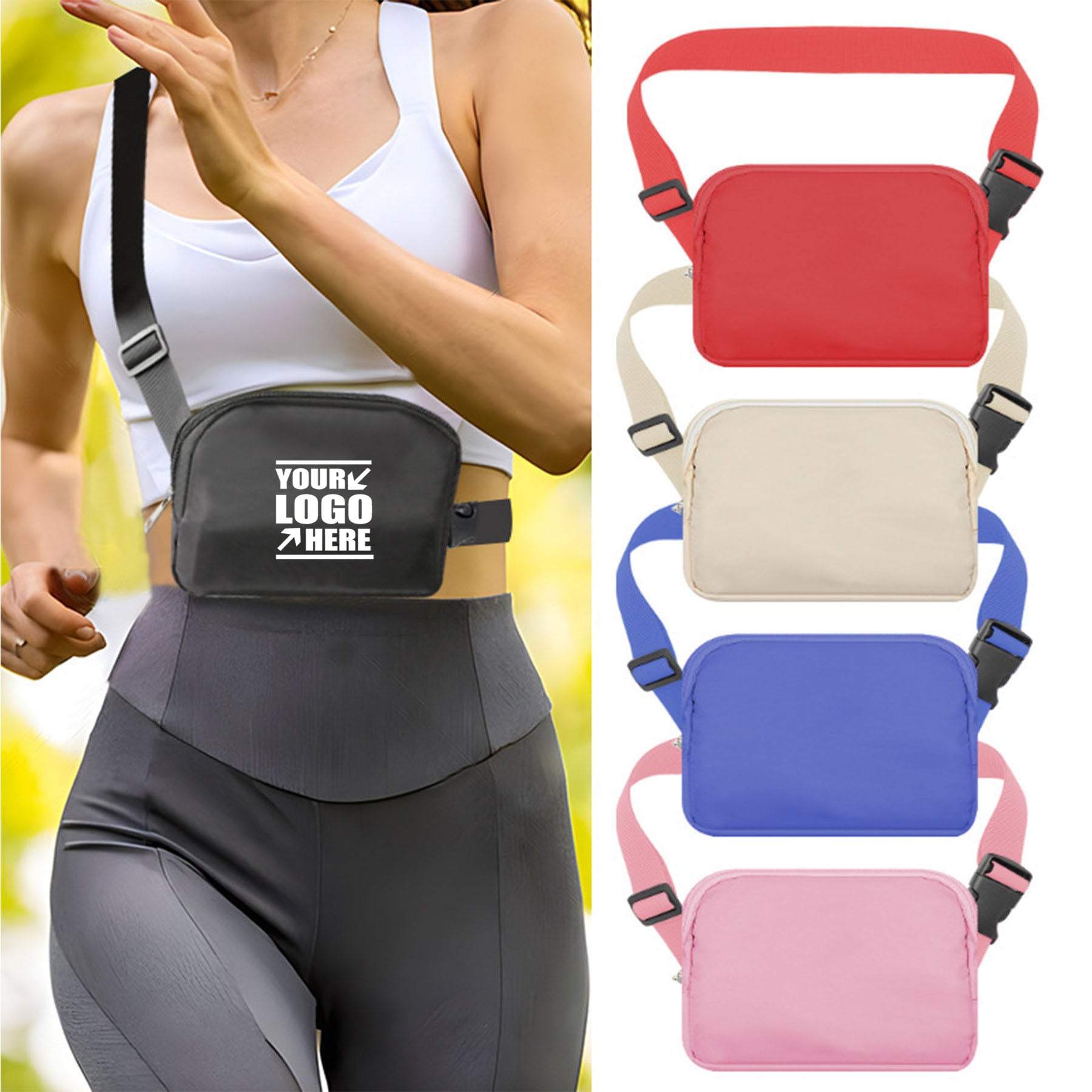 Nylon Crossbody Waist Bag Unisex Belt Fanny Pack