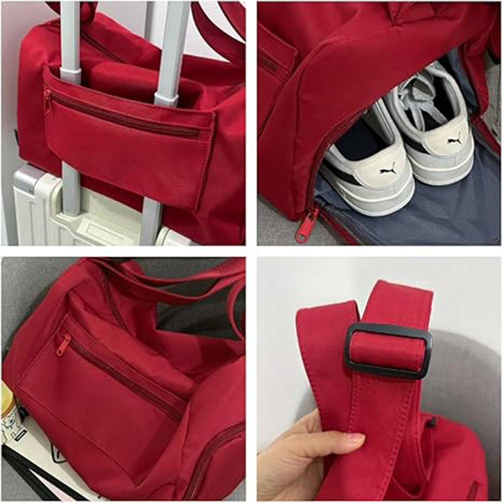 Solid Color Large Nylon Fashion Travel Bag