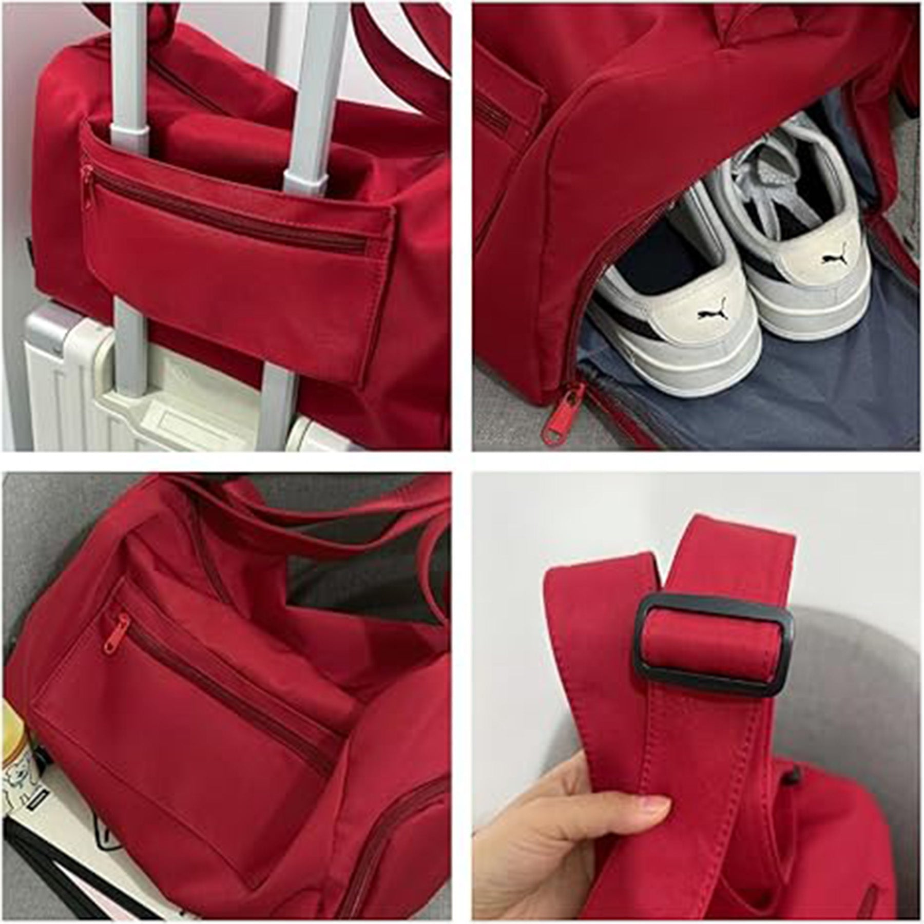 Solid Color Large Nylon Fashion Travel Bag
