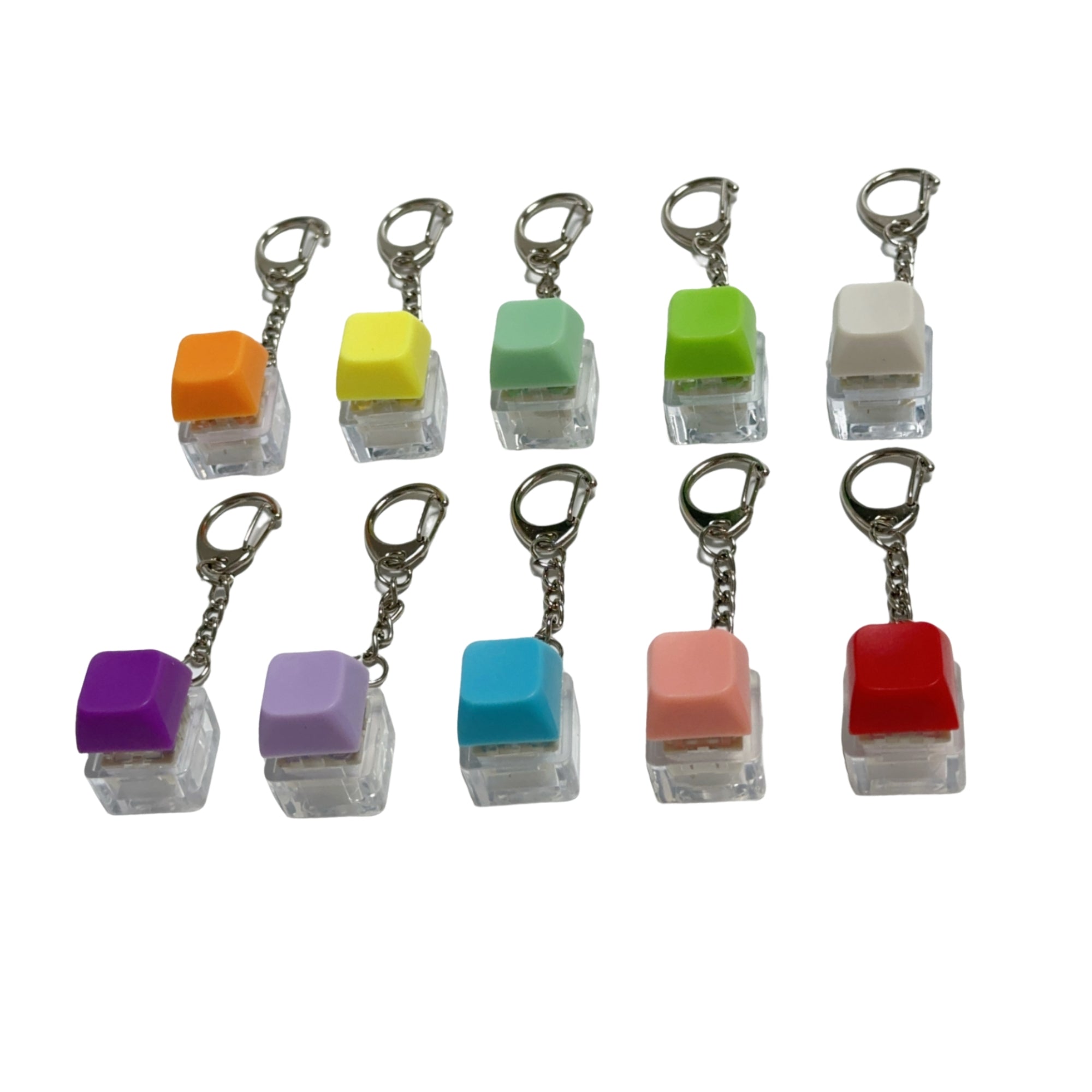 Lighted Stress Relieving Button Keychain