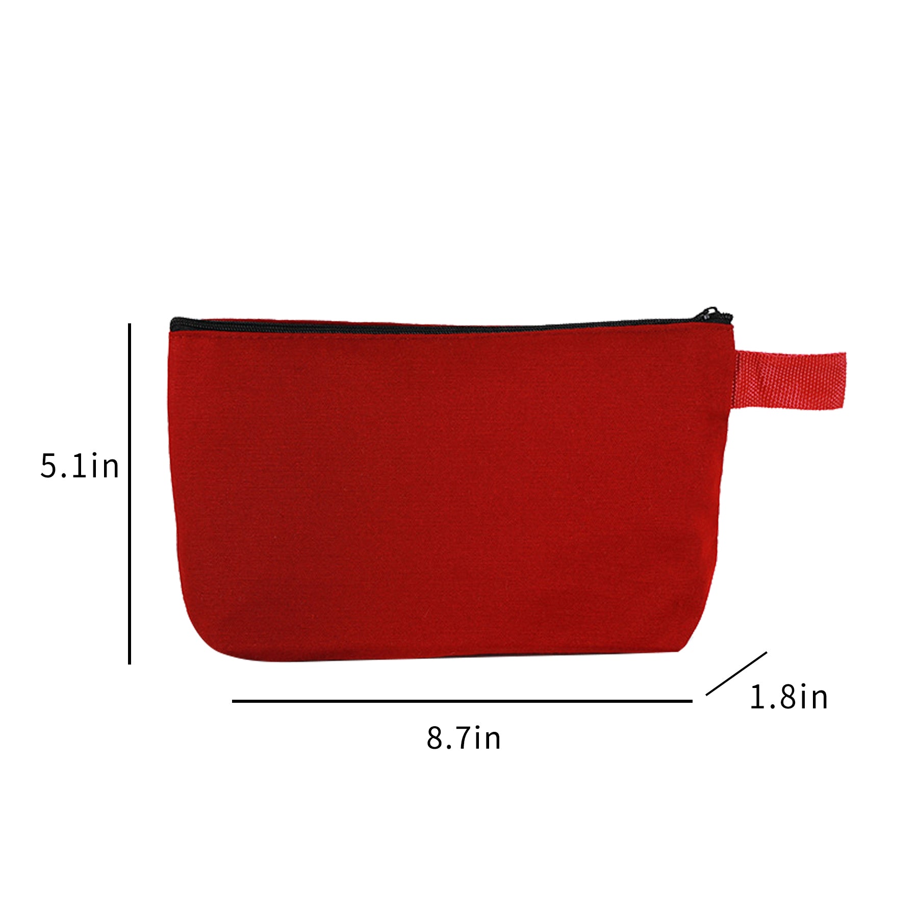 Custom-Coloured Zippered Canvas Pencil Case