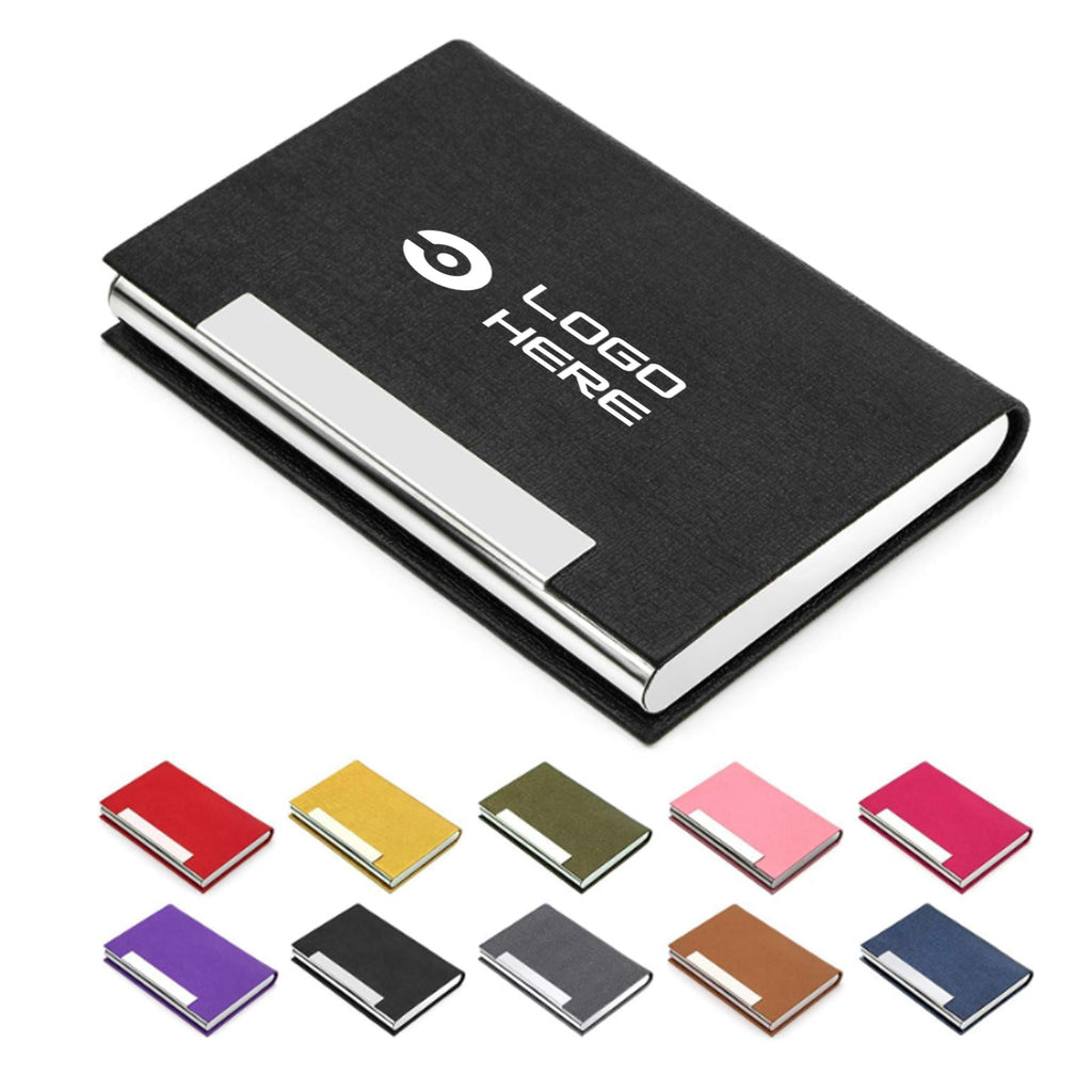 Stainless Steel And Leather Business Card Holder Case
