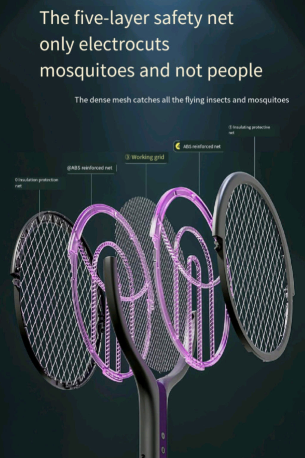 Rotatable And Retractable Electric Mosquito Swatter