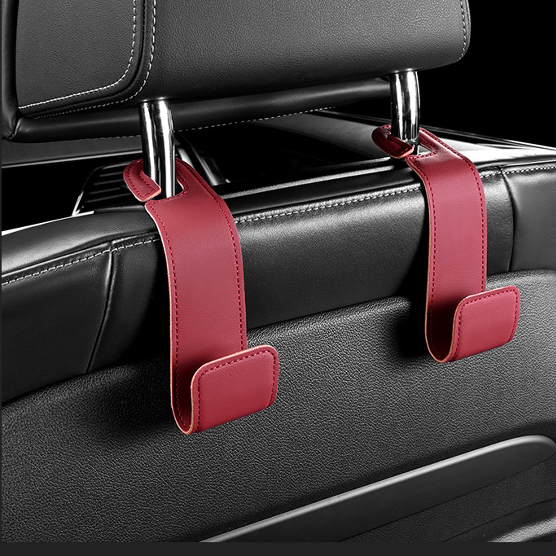 Folding Pu Leather Car Seat Headrest Hook