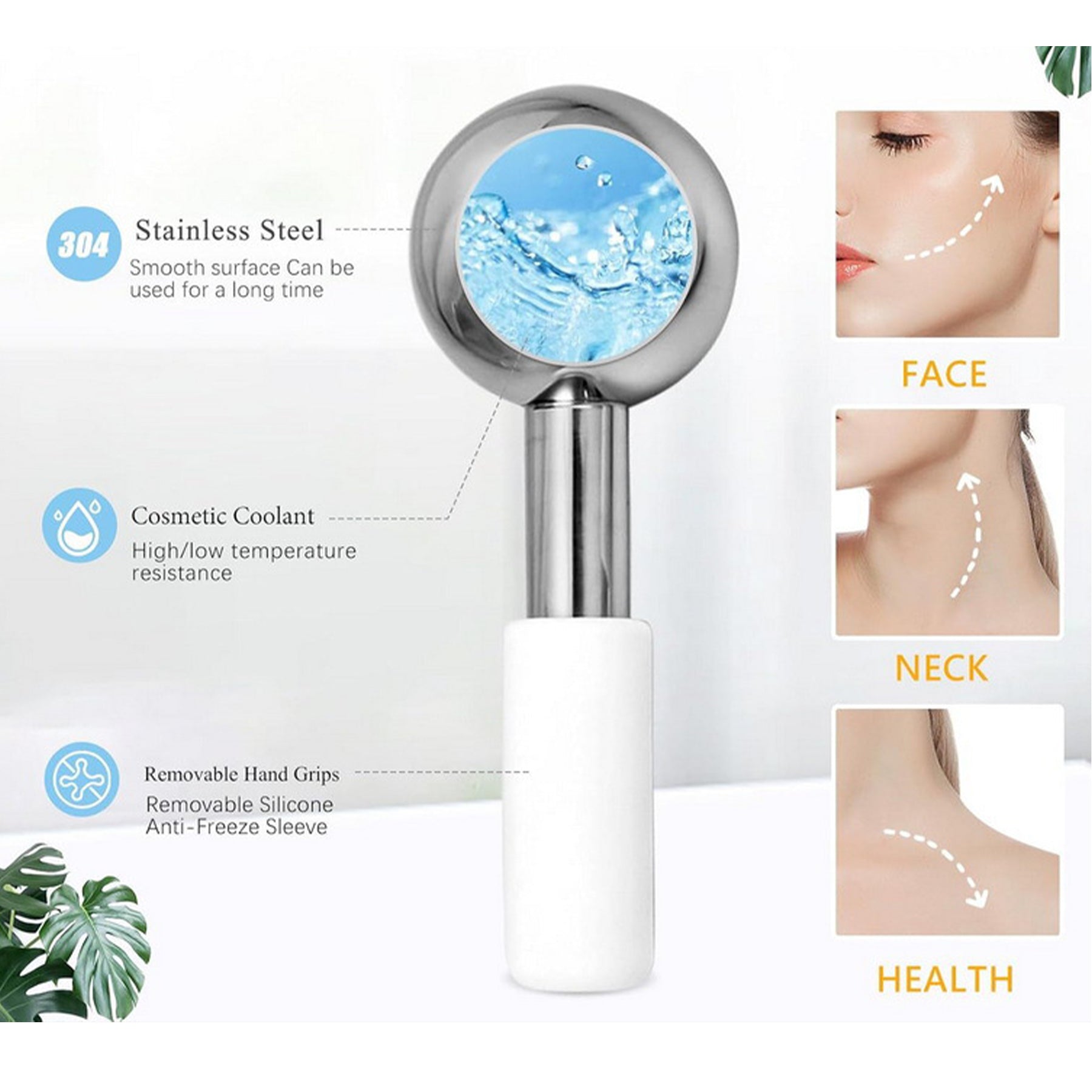 Stainless Steel Ice Globe Facial Massager