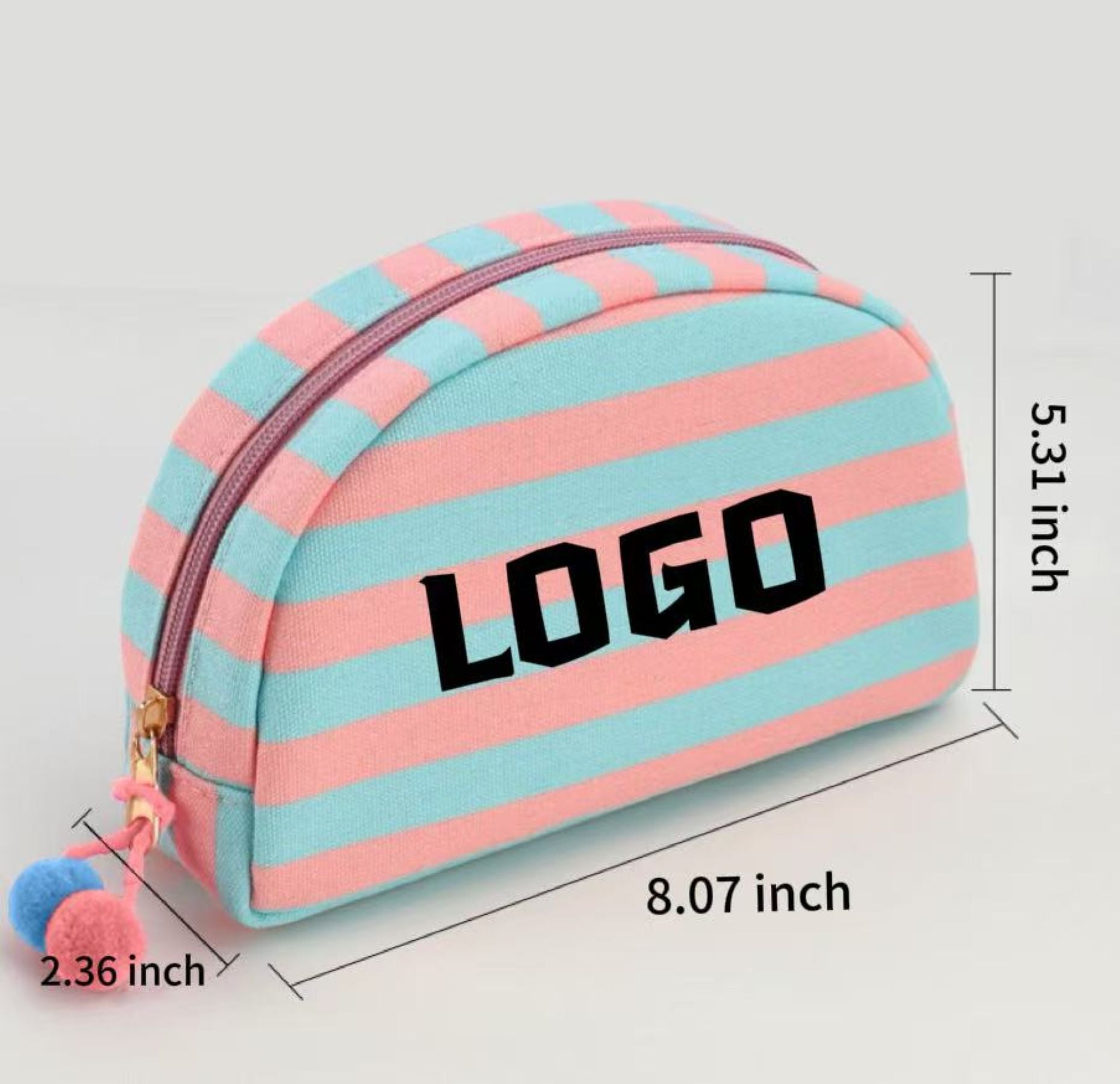 Portable Striped Toiletry Bag