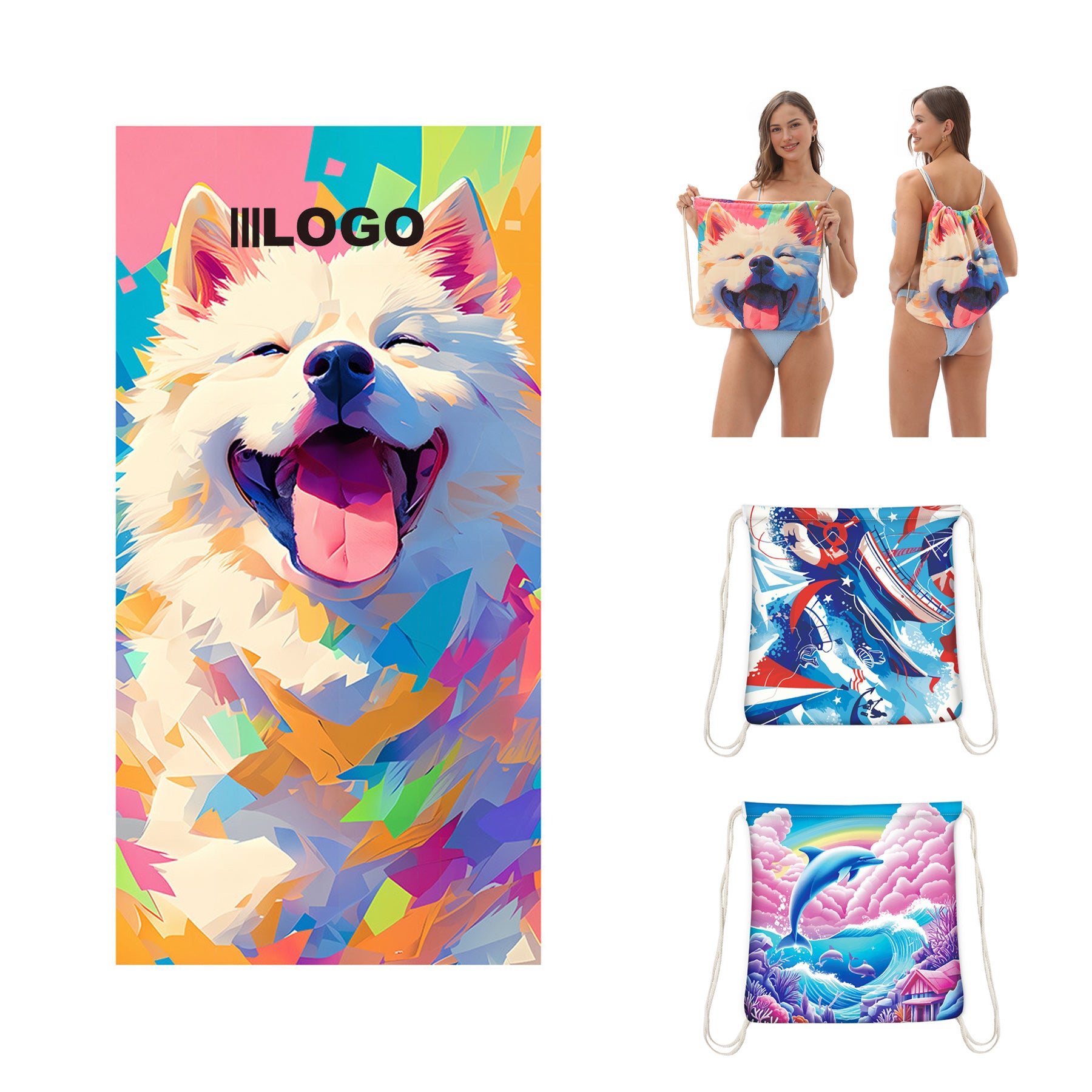 Foldable Printed Beach Towel