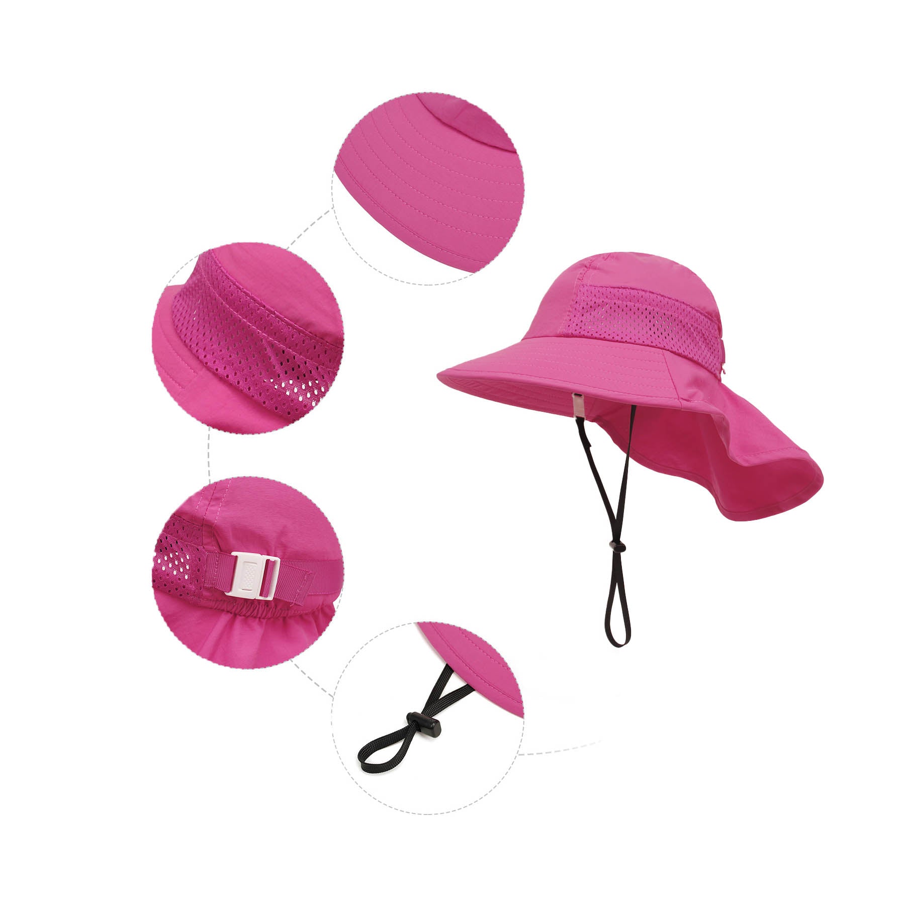 Beach Hat With Neck Flap For Children
