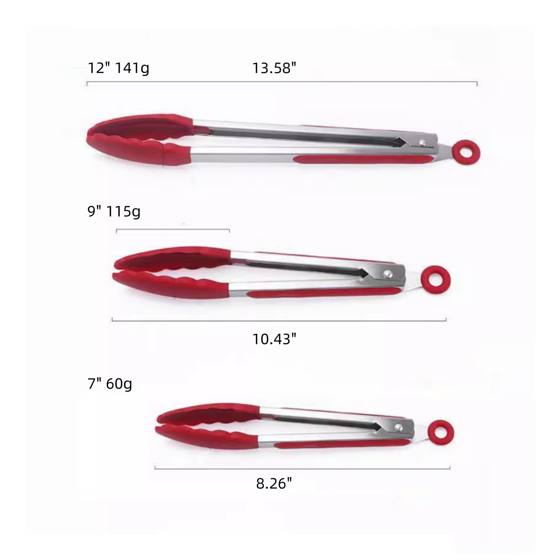 Kitchen Silicone Stainless Steel Tongs