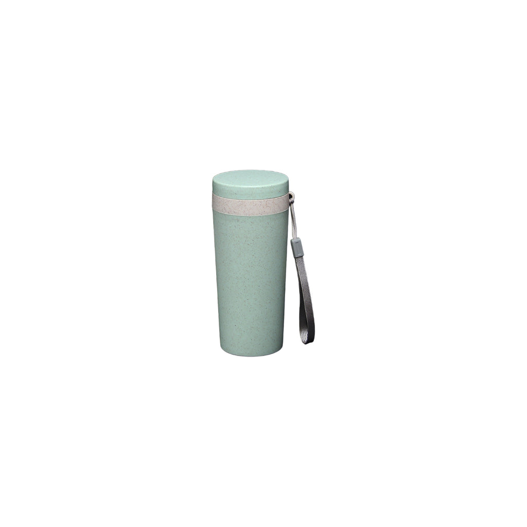 Solid-Color Wheat Straw Double-Layer Water Cup