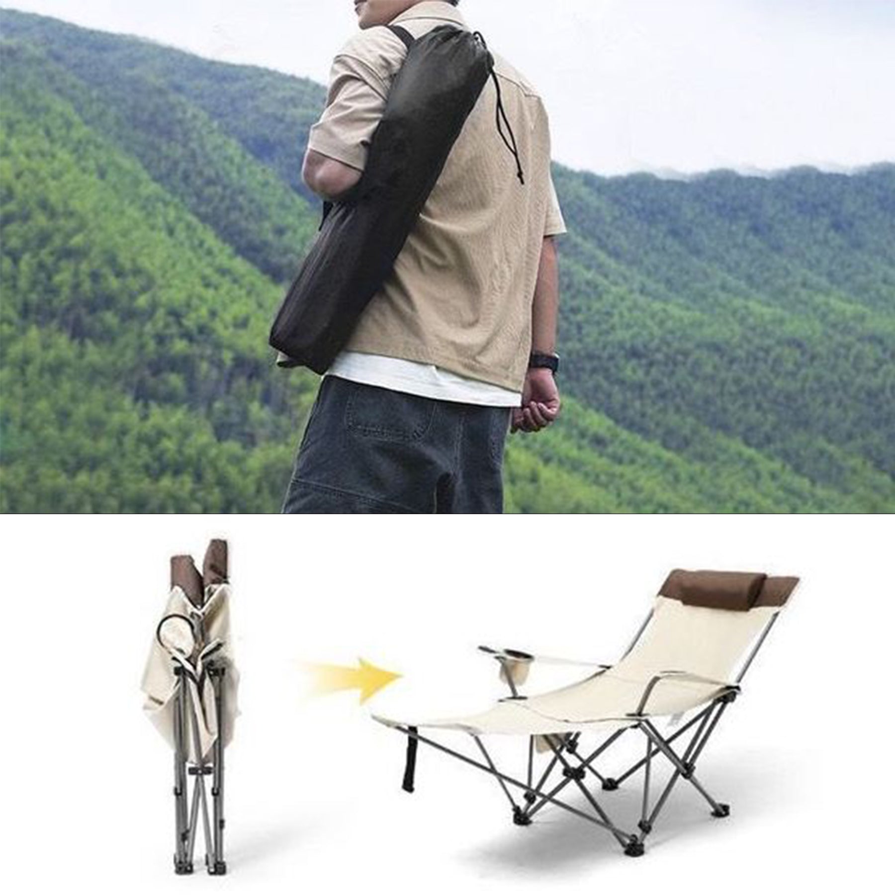 Outdoor Camping Fishing Office Rest Lounge Chair With Bag