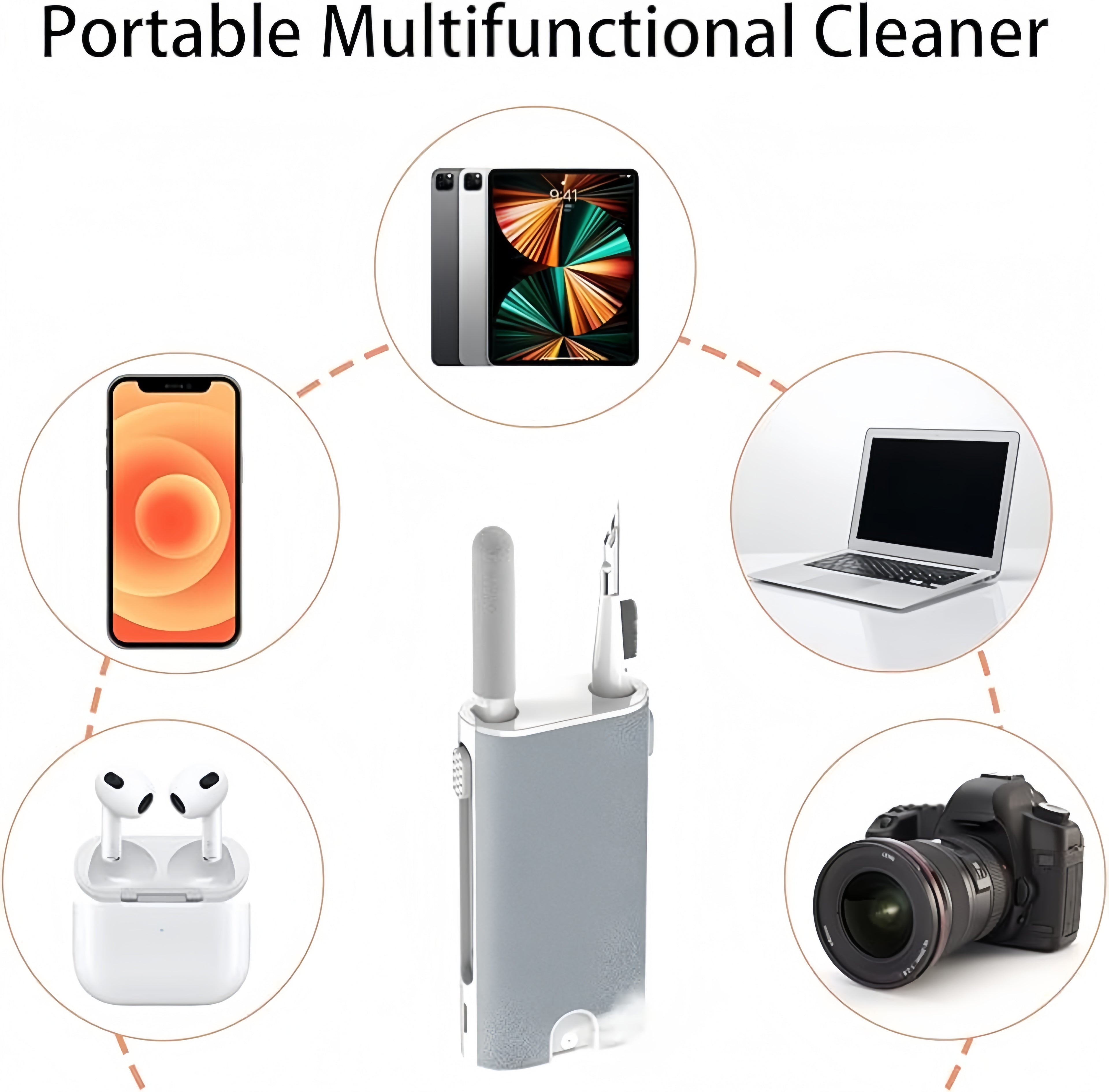 Multifunctional Headphone Cleaning Tool Keyboard Earphone Cleaner Brush Kit