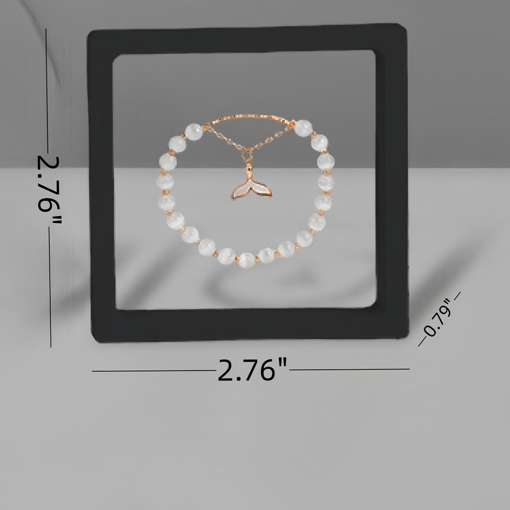 Transparent Lid Floating Style Pe Film Jewelry Display And Storage Box