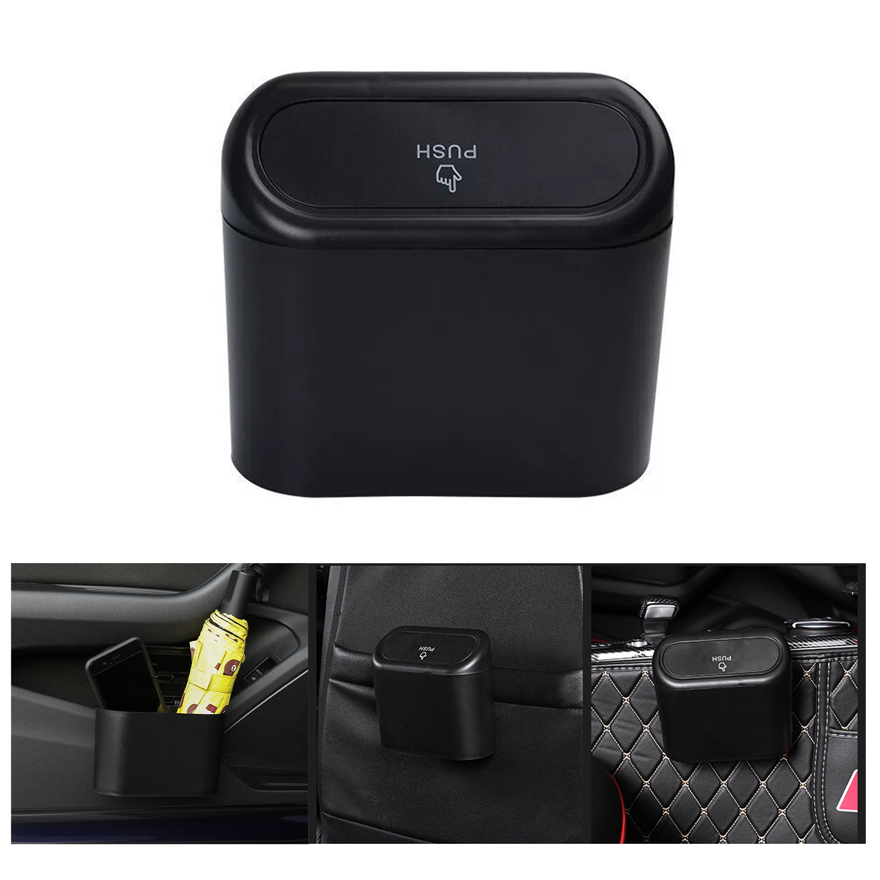 Car Push-On Trash Can With Lid