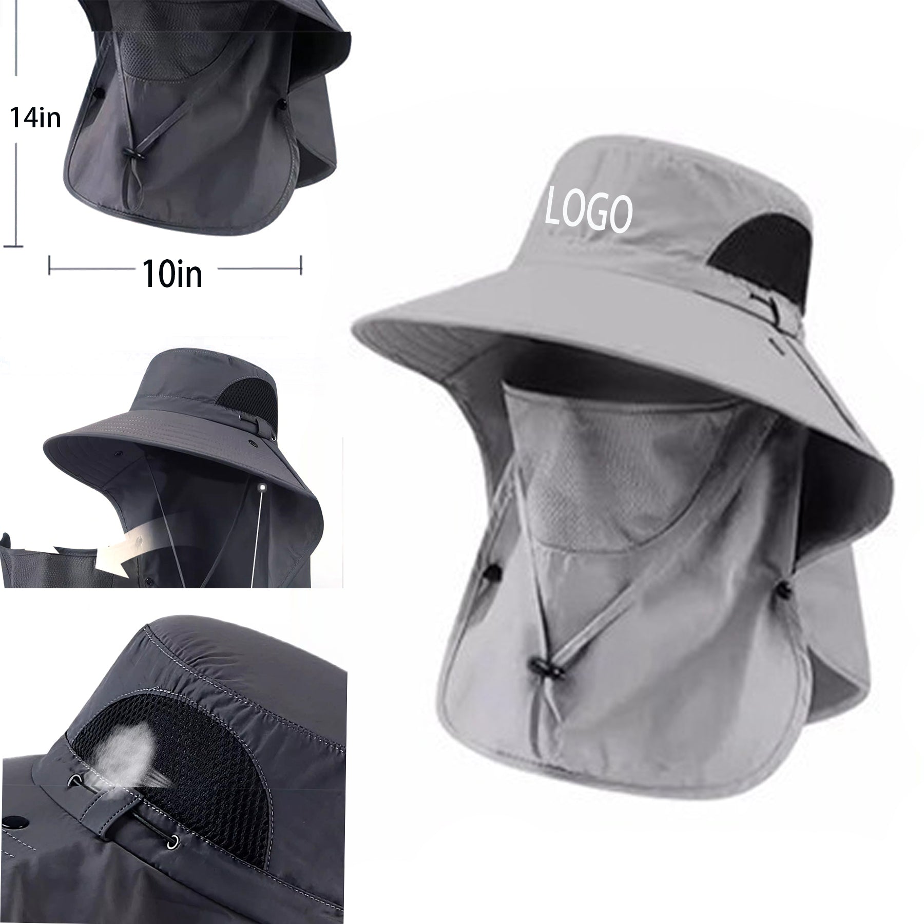 Summer Mountain Climbing Breathable Detachable Sunshade Fisherman Hat