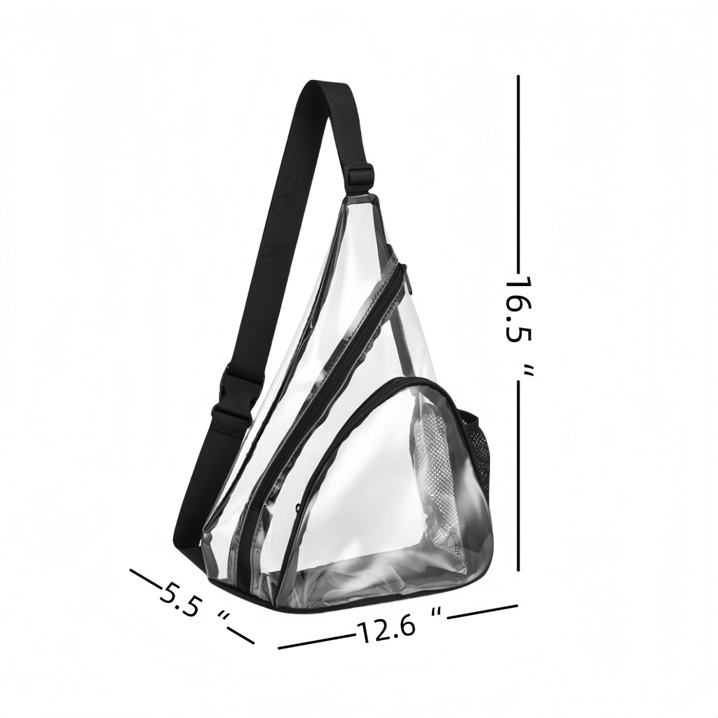 Pvc Transparent Triangular Single-Shoulder Crossbody Bag