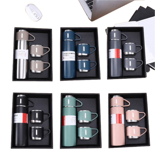 17Oz Stainless Steel Thermo Bottle With 3 Cups