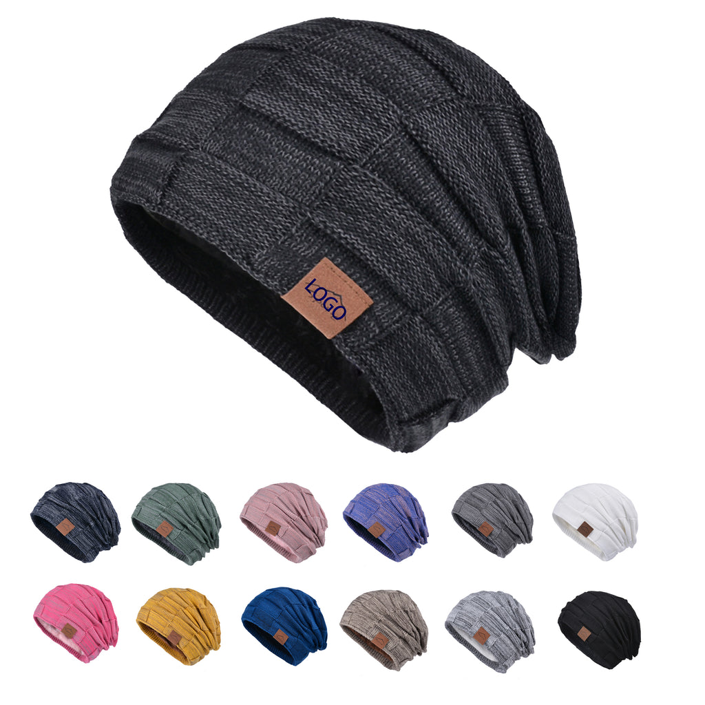 Lined Knit Warm Thick Skully Stocking Binie Hat
