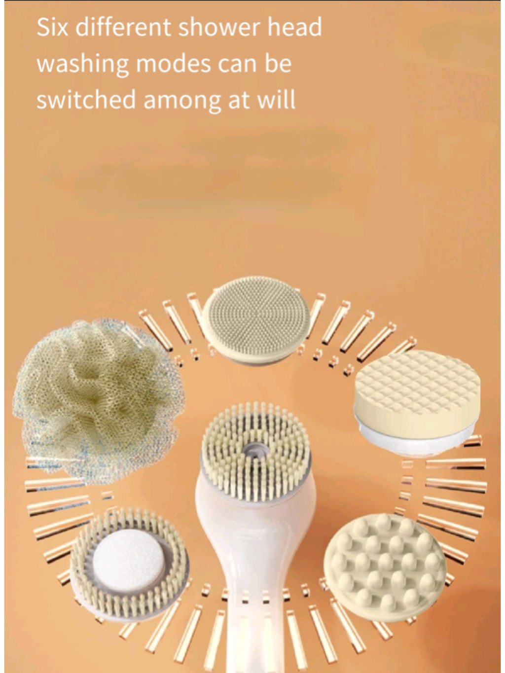 Electric Waterproof Shower Brush Rotating Exfoliating