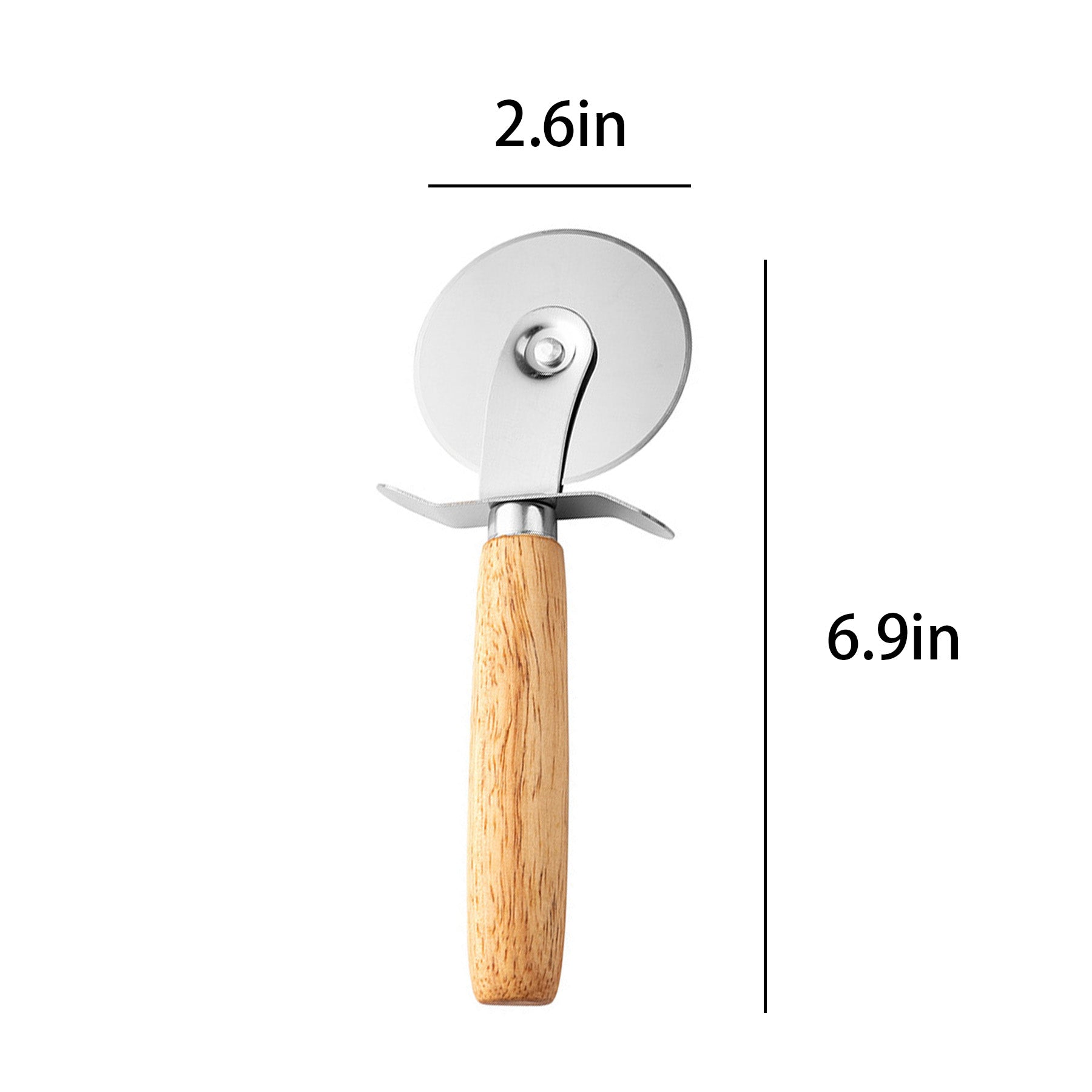 Wooden Handle Stainless Steel Pizza Cutter