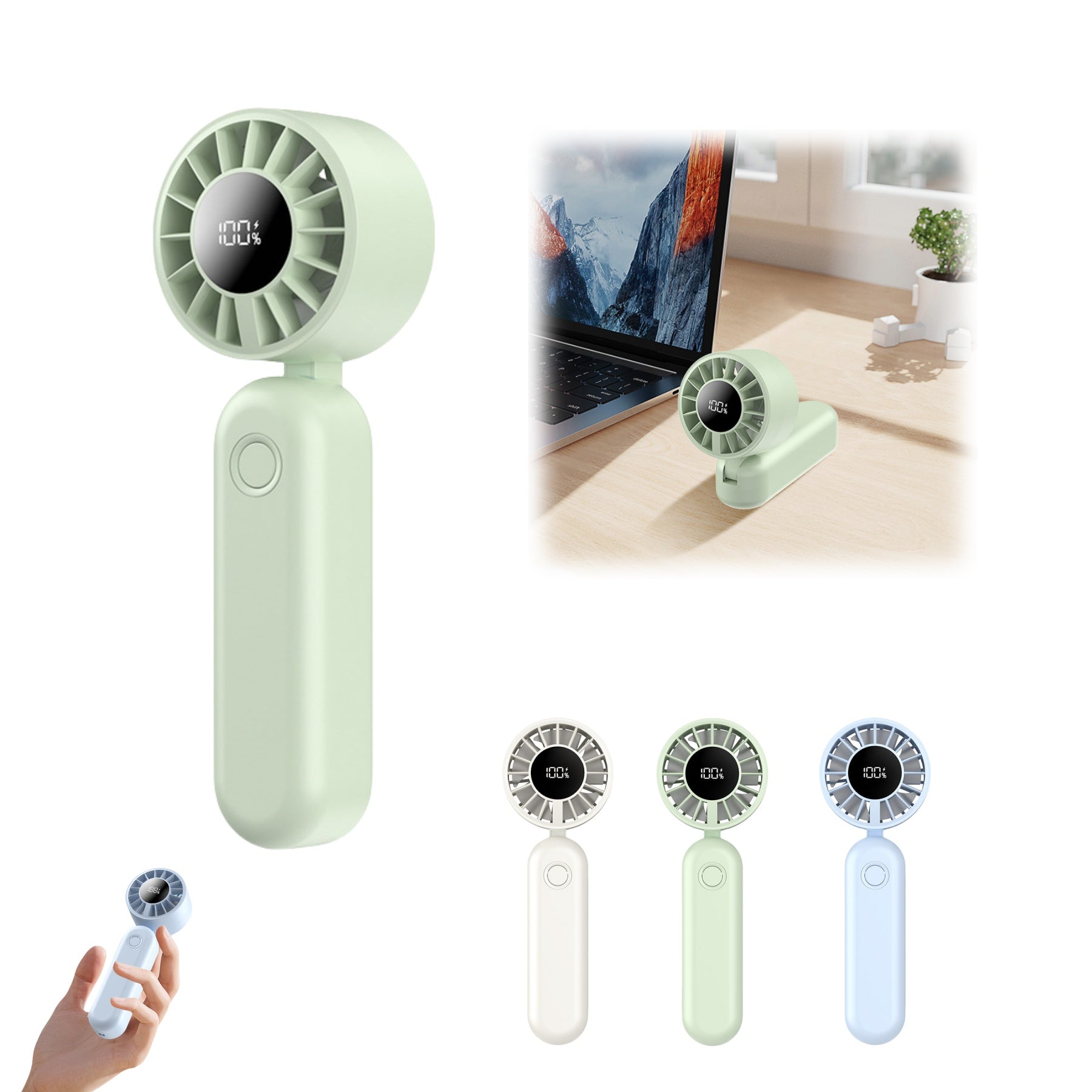 Digital - Display Folding Desktop Fan
