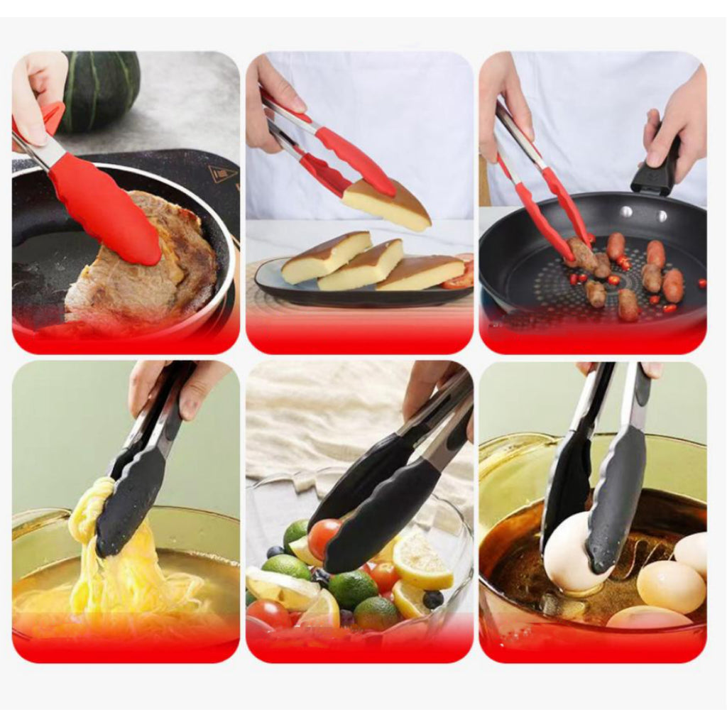 Stainless Steel Silicone Food Tongs