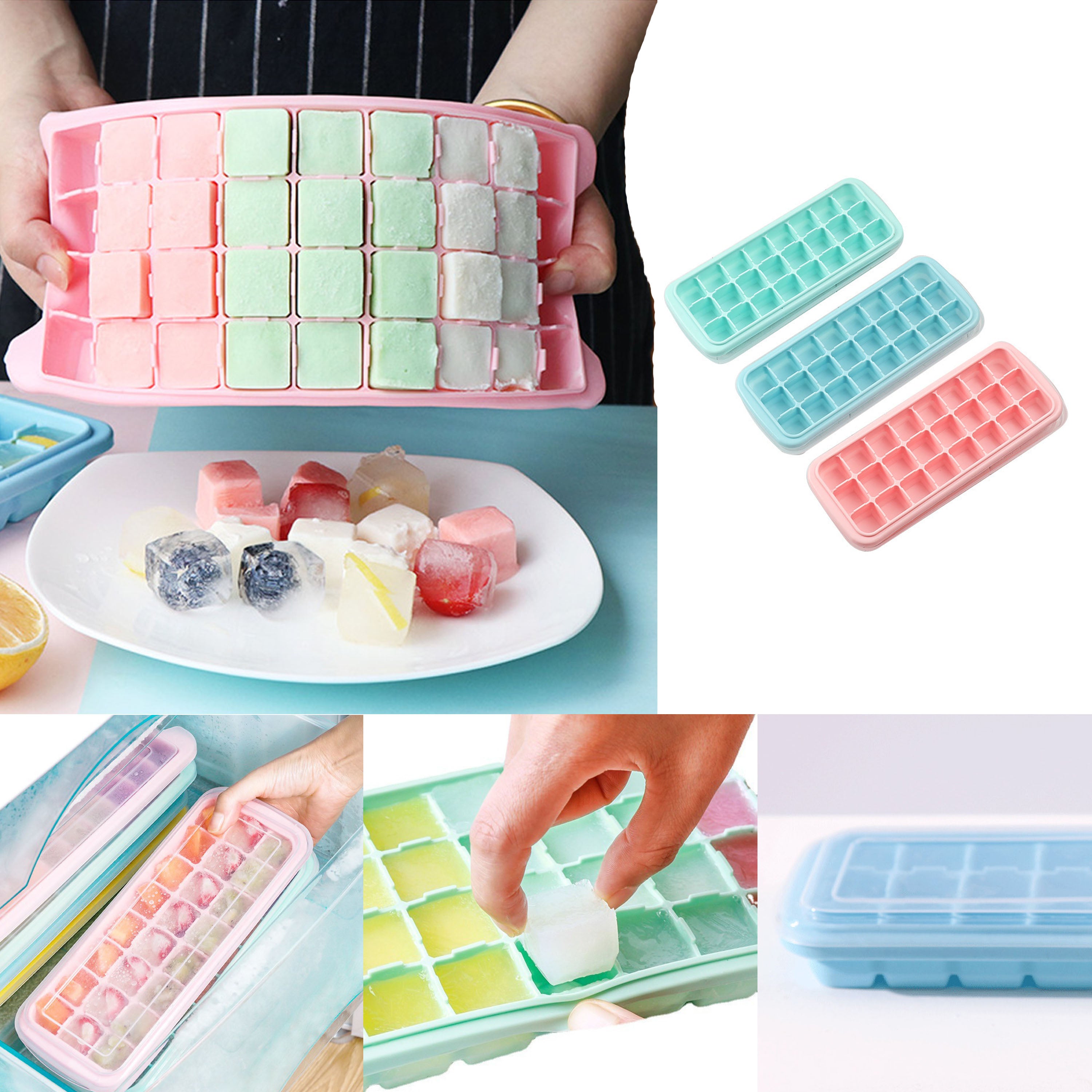 24 Compartments Silicone Ice Maker Rectangular Molds