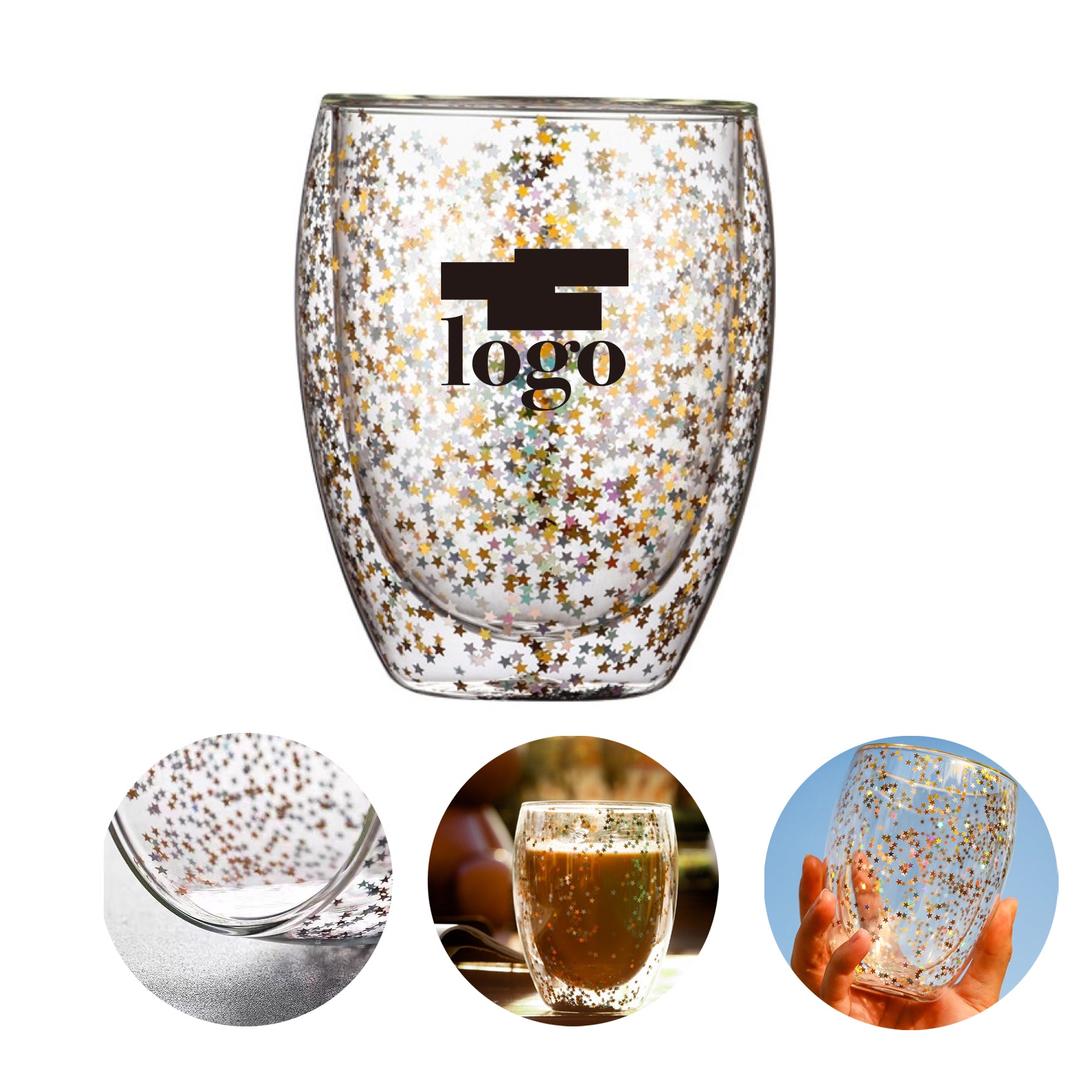 Double Layered Starry Sky Anti Scalding Glass Cup