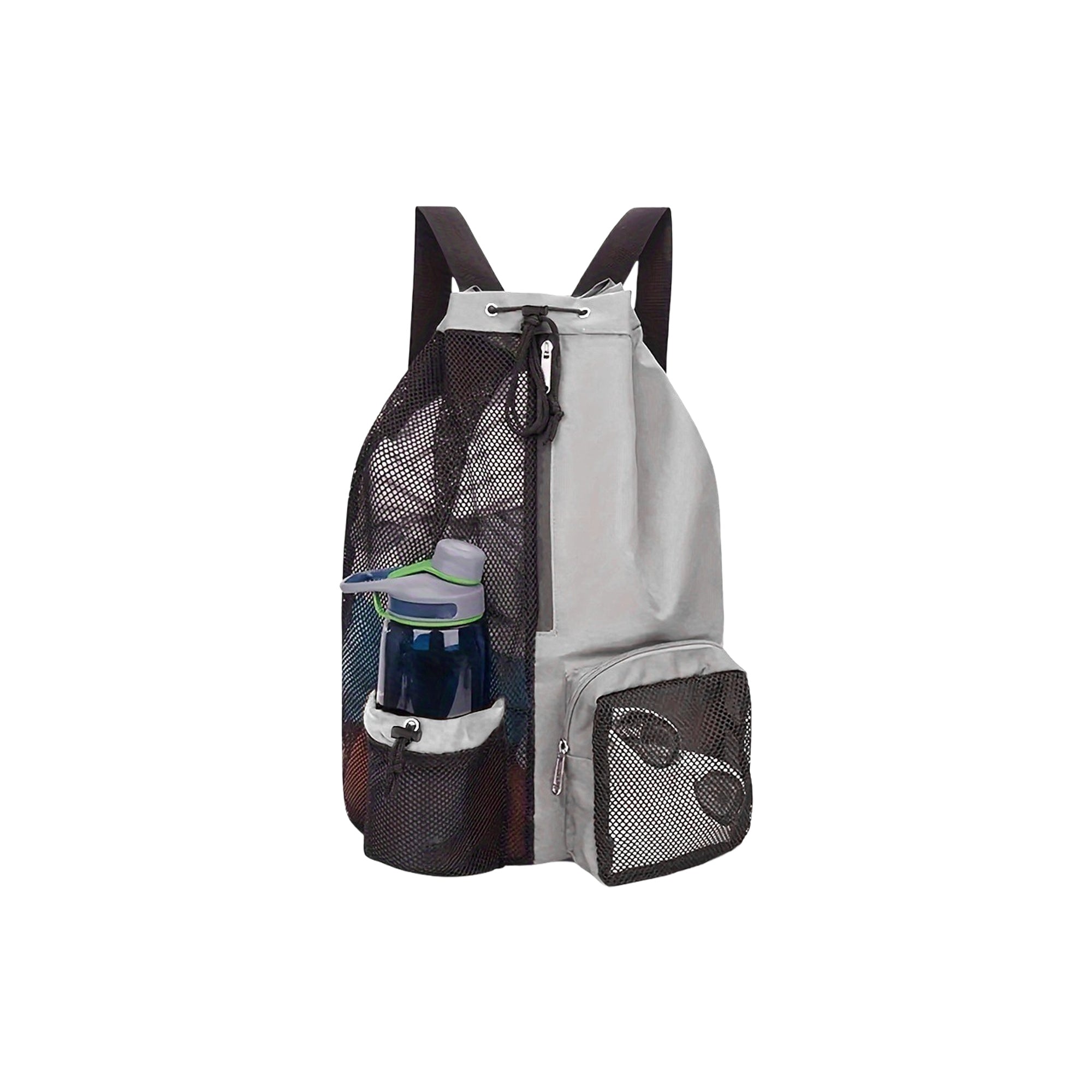 Mesh Drawstring Swim Bag With Wet Pocket For Beach