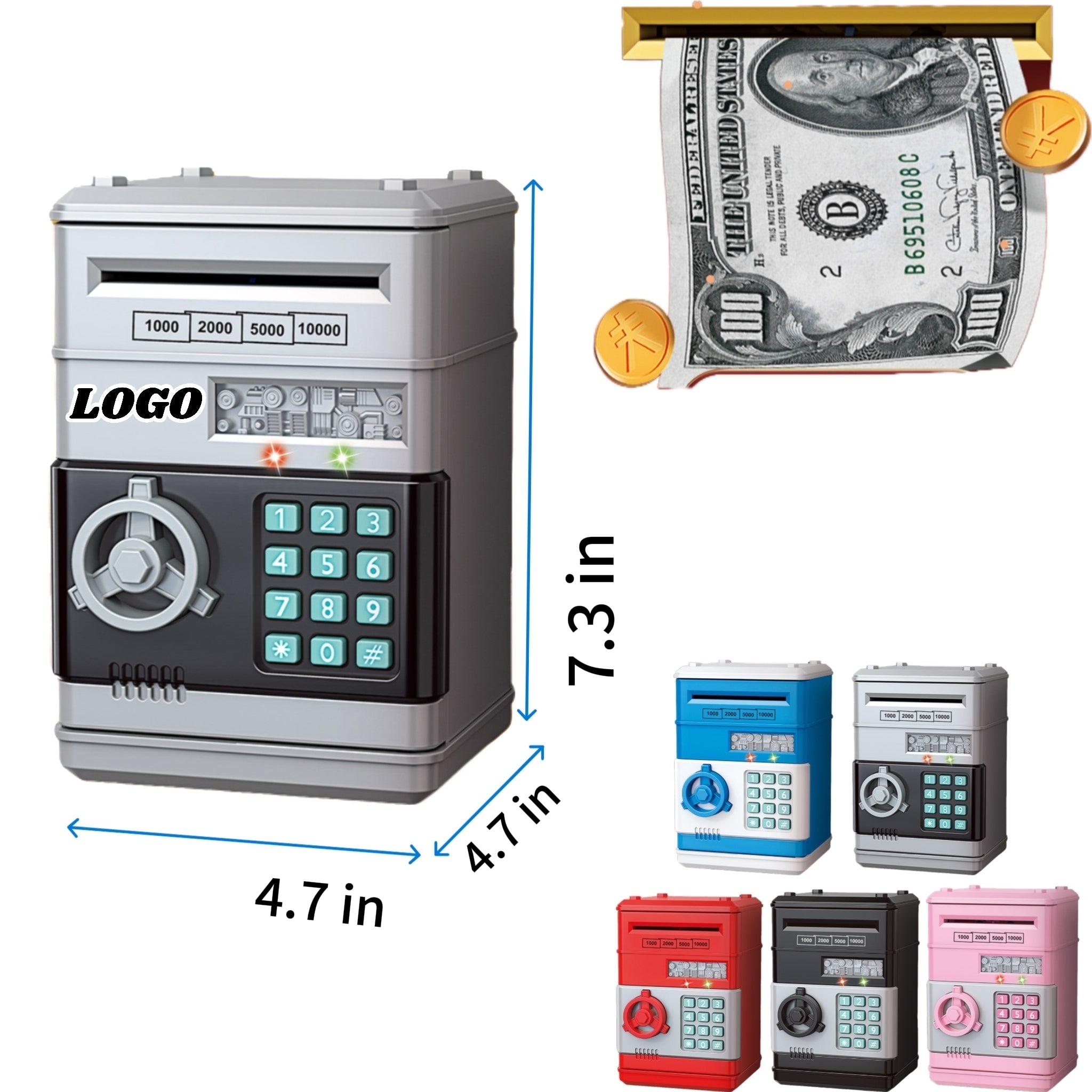 Creative Password Enabled Automatic Money Rolling Atm